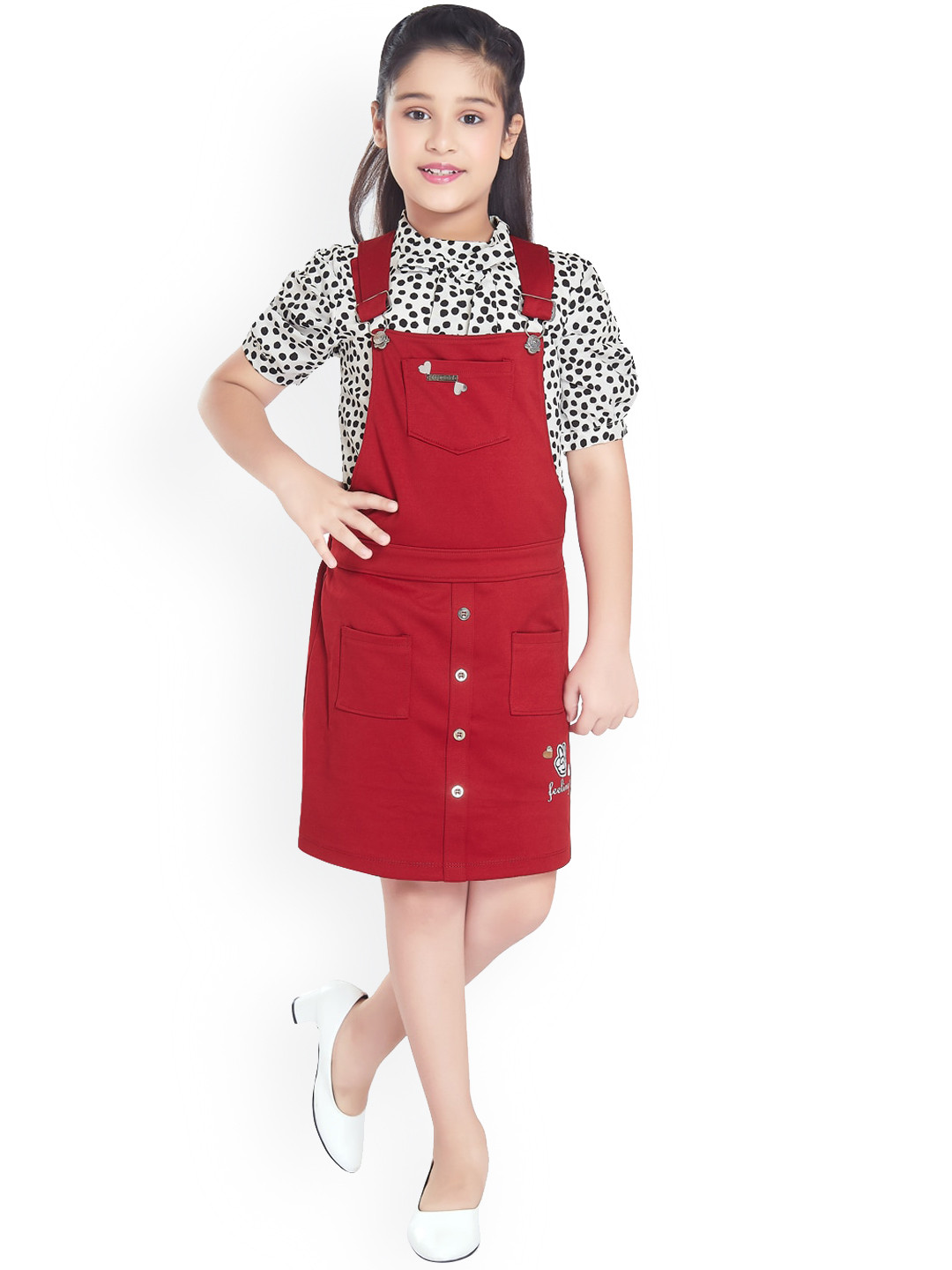 Peppermint Girls Knee Length Dungaree Dress