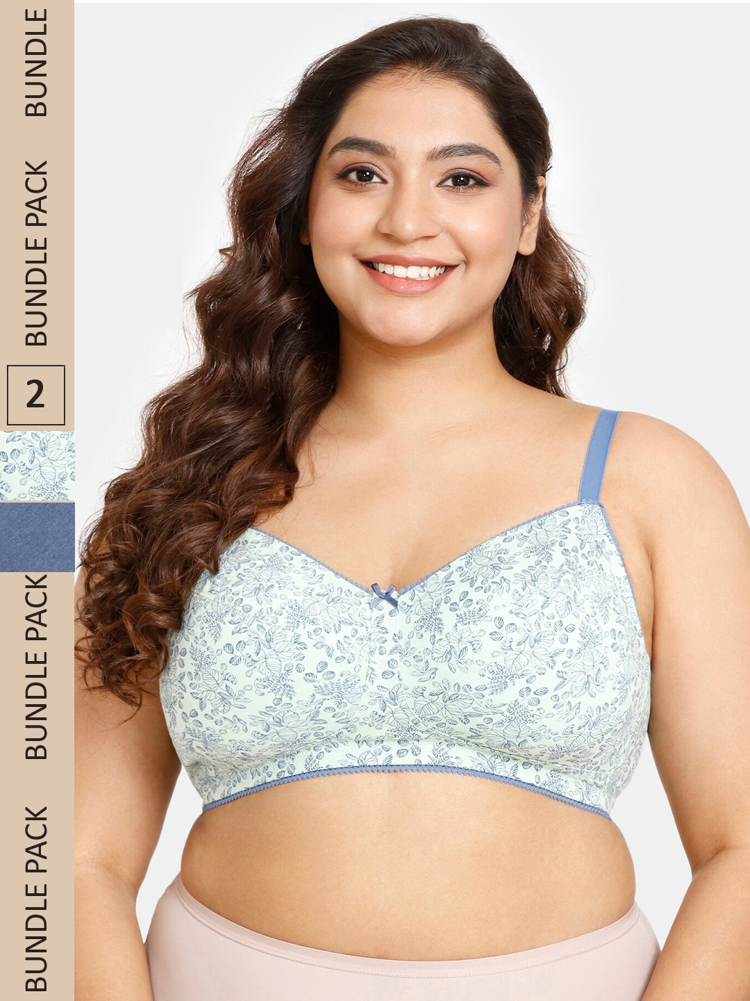 Rosaline by Zivame Blue & Grey T-Shirt Bras - Pack Of 2