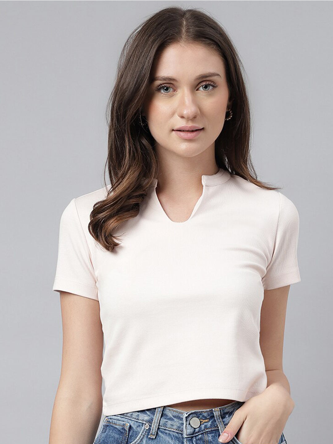 Xpose Mandarin Collar Cotton Top