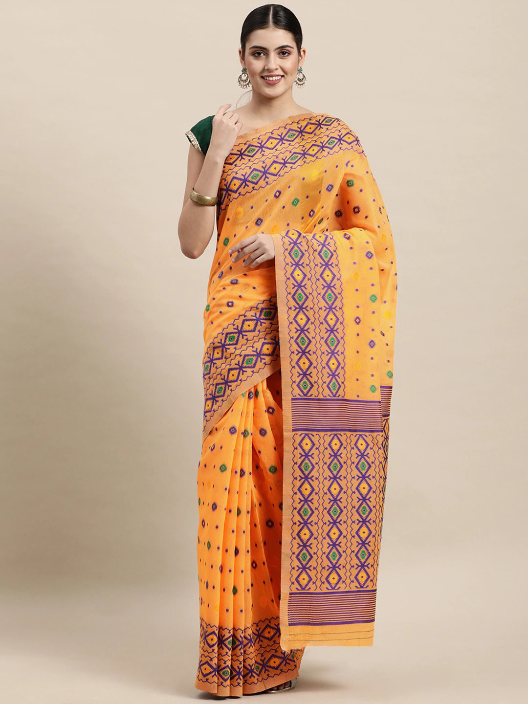 Pandadi Saree Ethnic Motifs Woven Design Jamdani Sarees