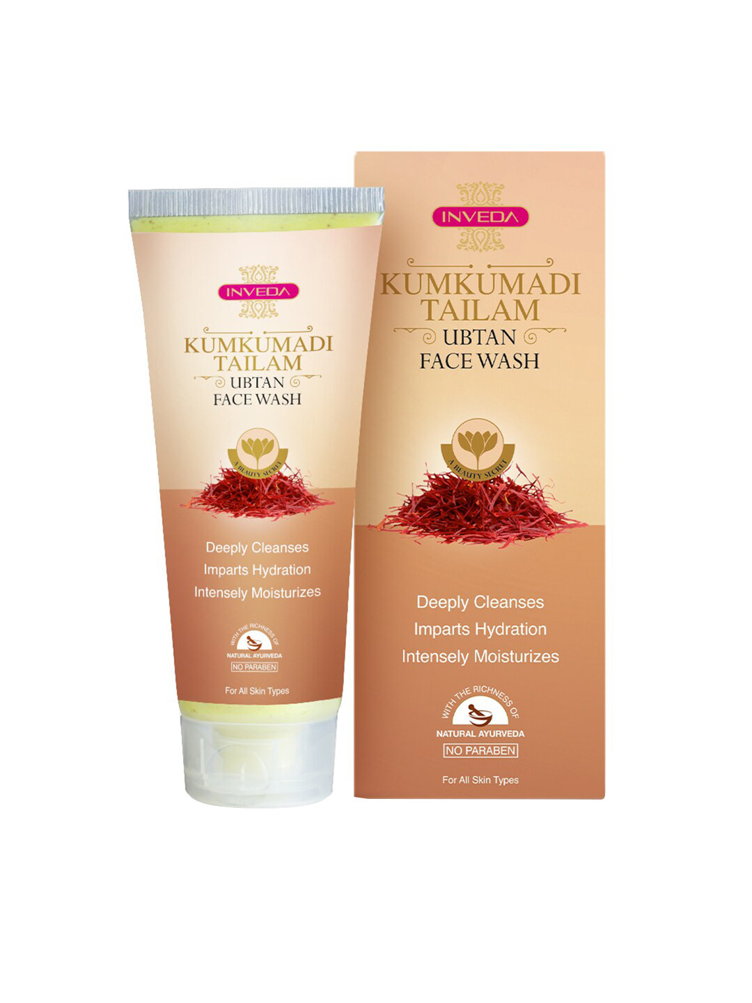 Inveda Kumkumadi Tailam Ubtan Face Wash with Saffron & Walnut - 100 ml
