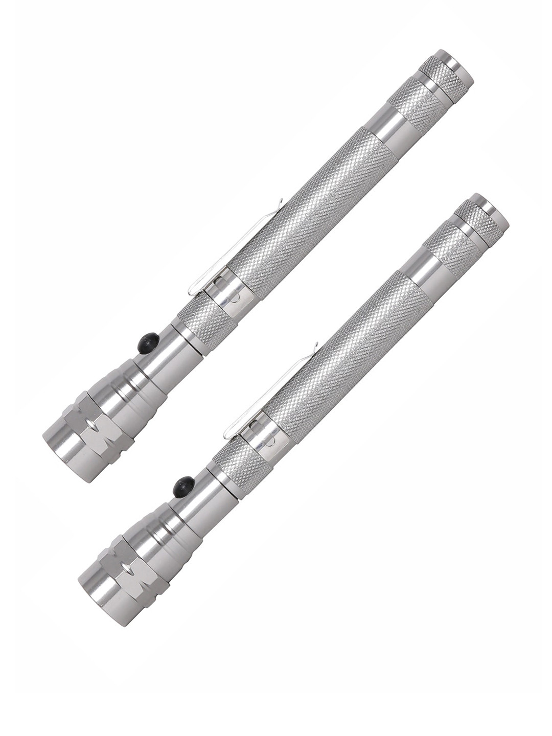SWISS MILITARY Pack of 2 Silver-Toned Telescopic Torch Travel Accessory