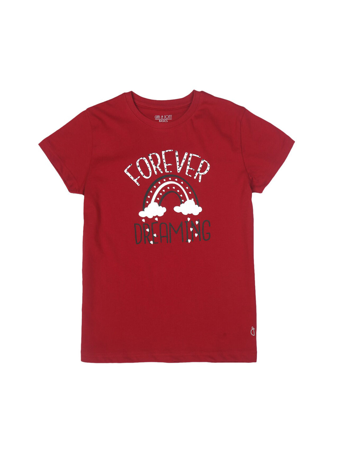 Gini and Jony Girls Printed Cotton Boxy Top