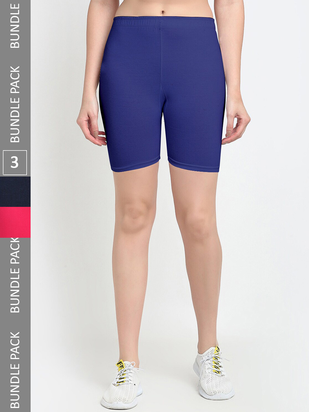 Jinfo Women Pack Of 3 Mid-Rise Cycling Biker Shorts