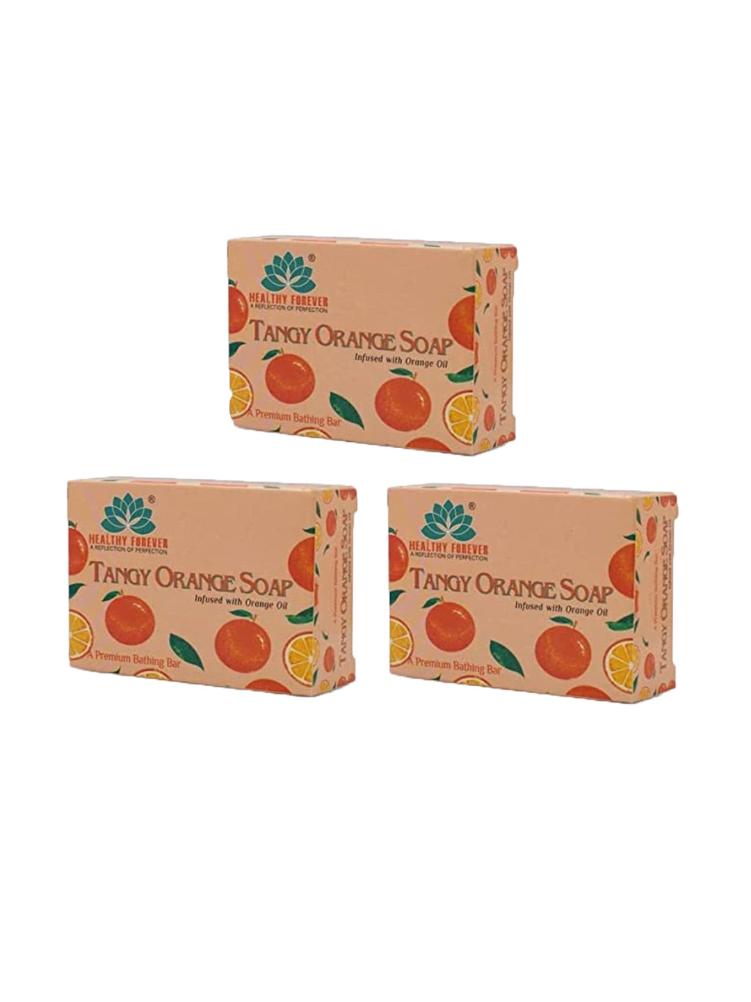 HEALTHY FOREVER Set of 3 Pure Tangy Orange Soap