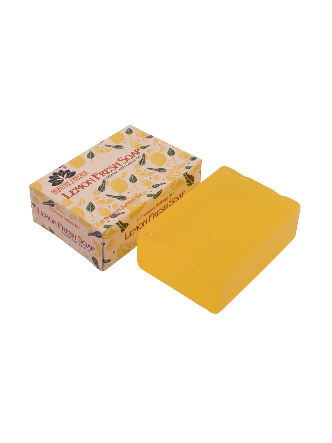 HEALTHY FOREVER 100% Herbal Lemon Fresh Premium Bathing Soap - 120 g