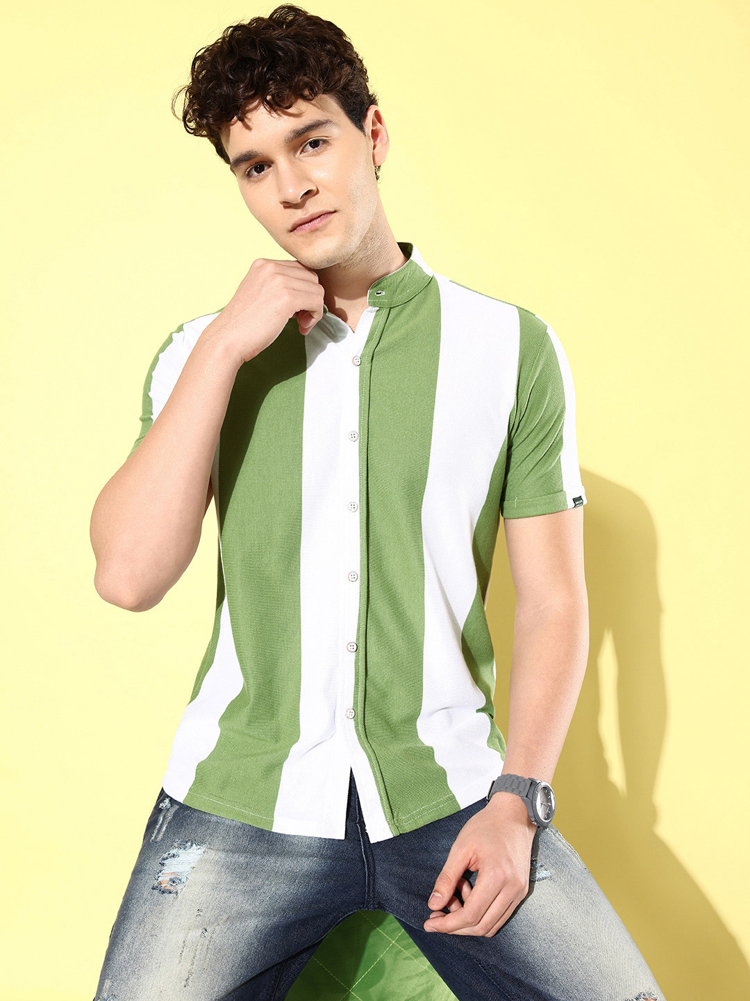 CS LIFE Classic Striped Casual Shirt