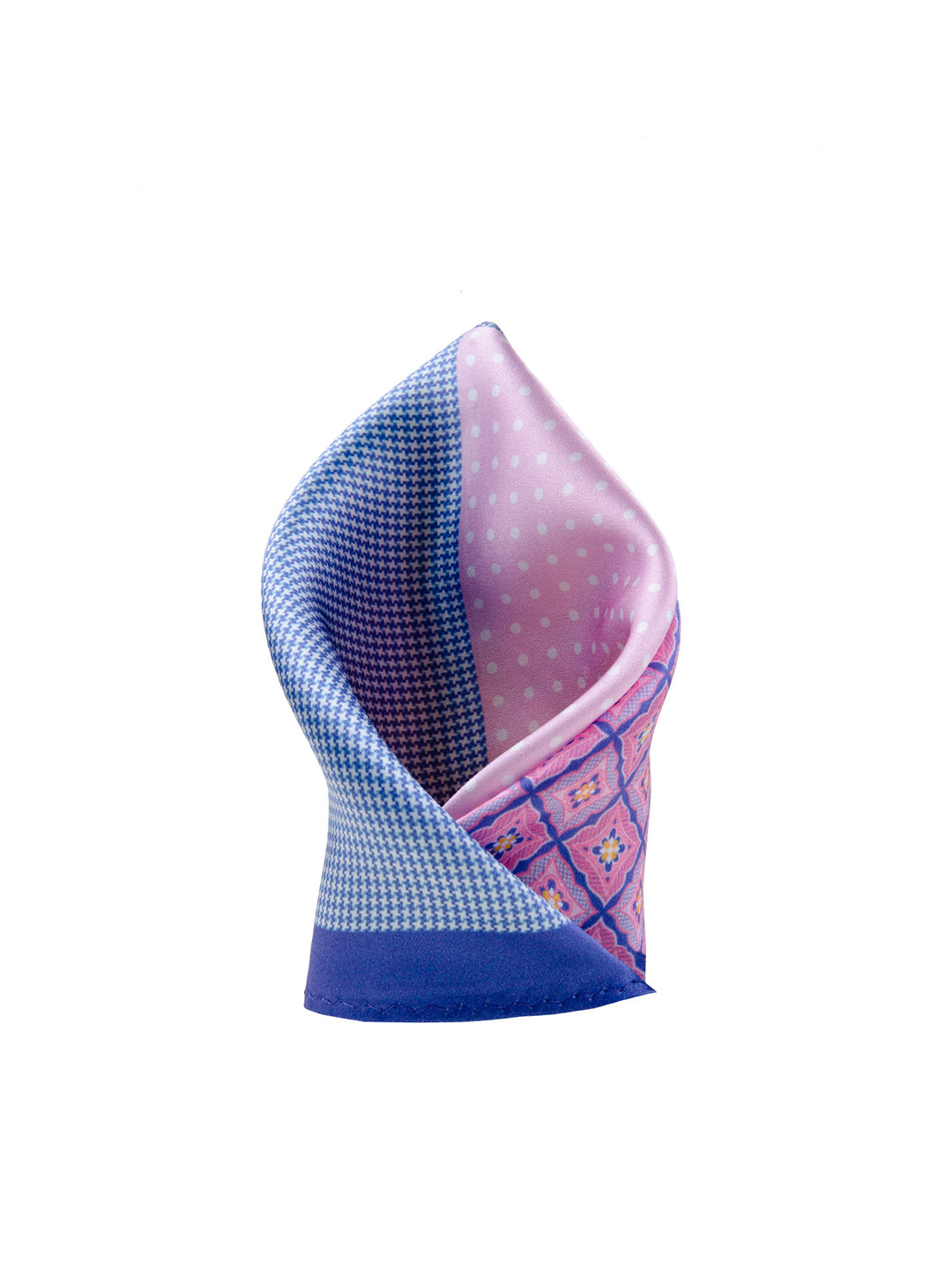 Tossido Blue Printed Silk Pocket Square