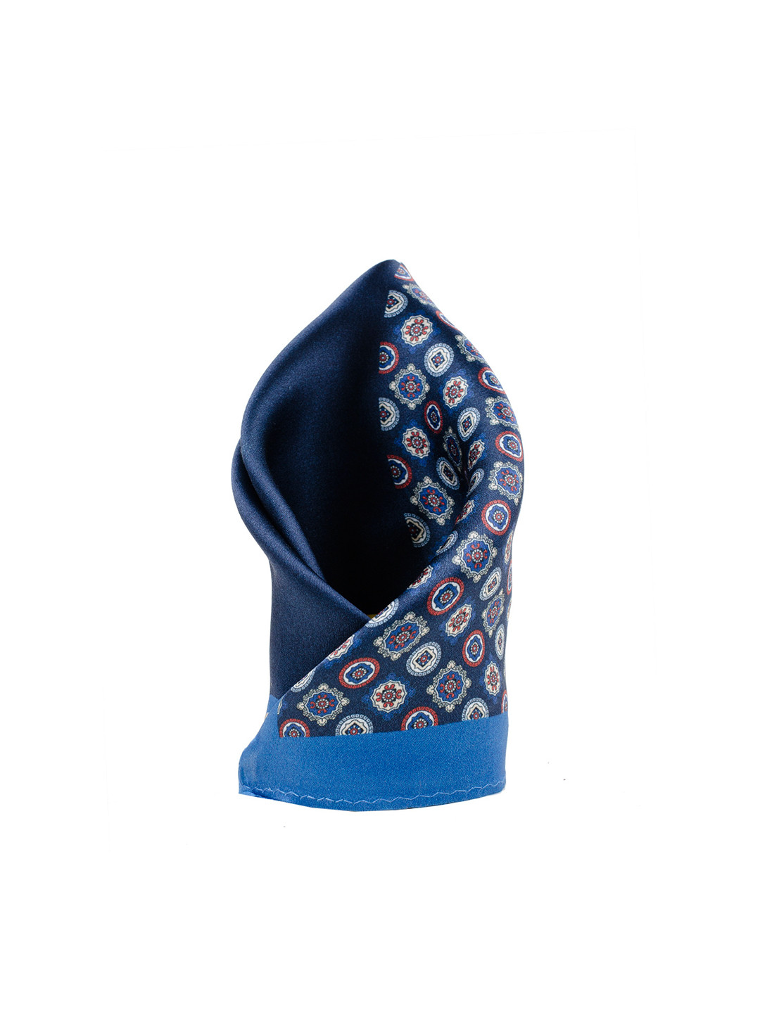 Tossido Blue Printed Silk Pocket Square
