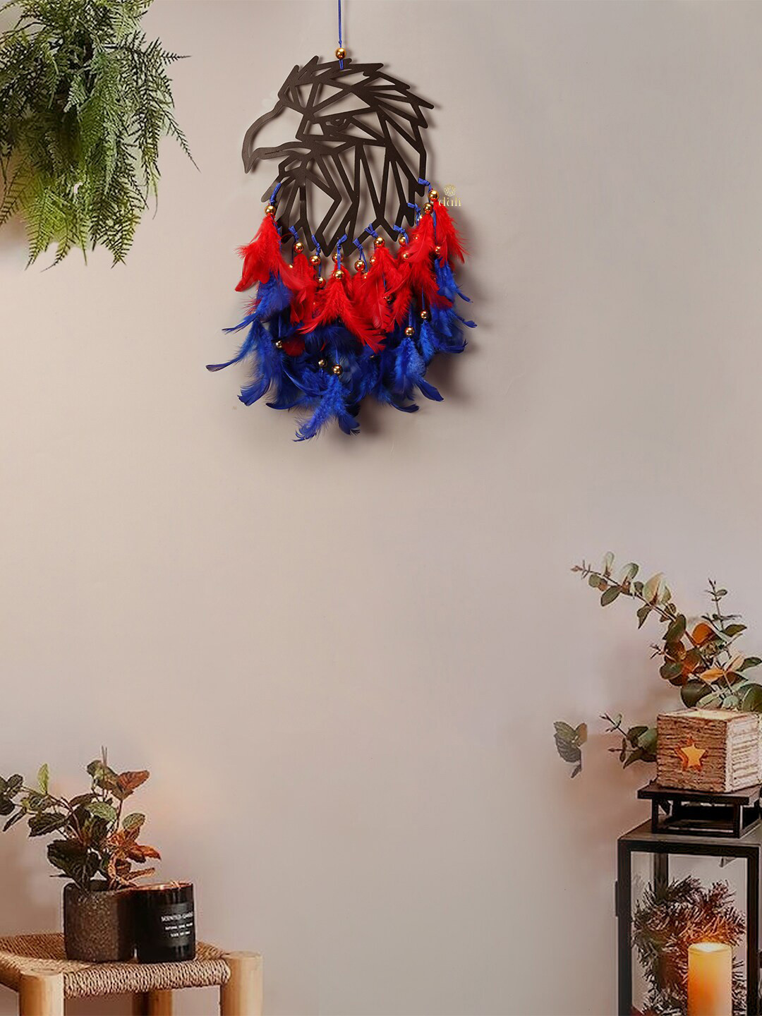 DULI Red & Blue Eagle Hanging Dream Catcher