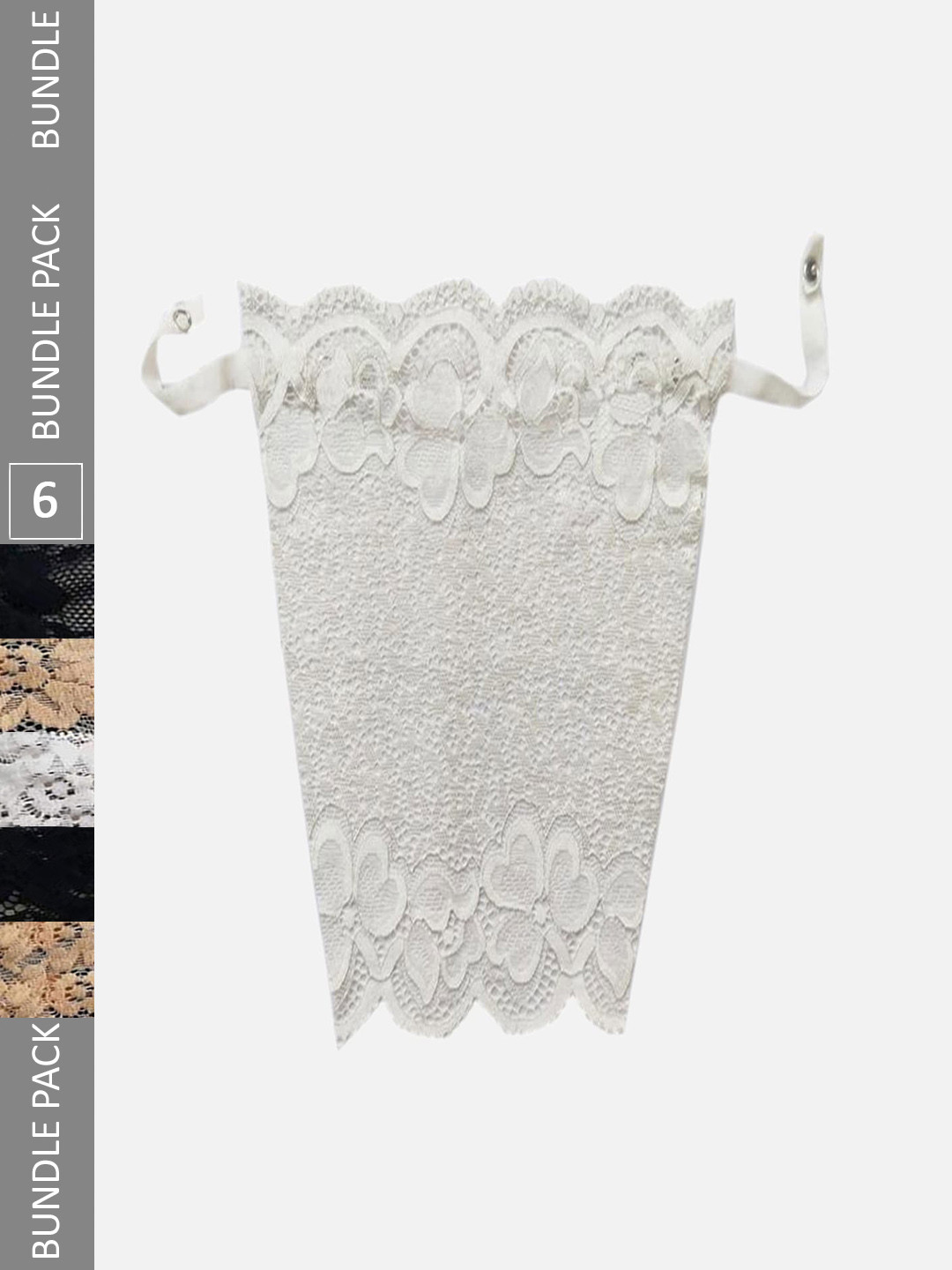 FIMS Women Pack of 6 Lace Cleavage Cover Up Clip-on Camisole