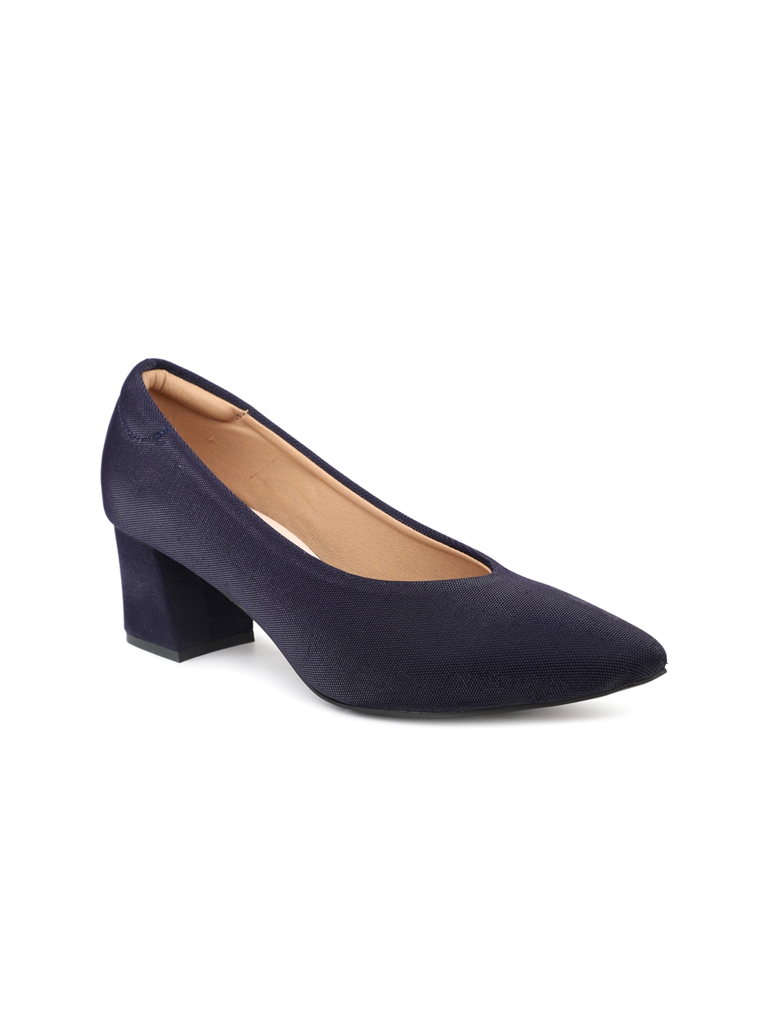 Navy court 2025 shoes block heel