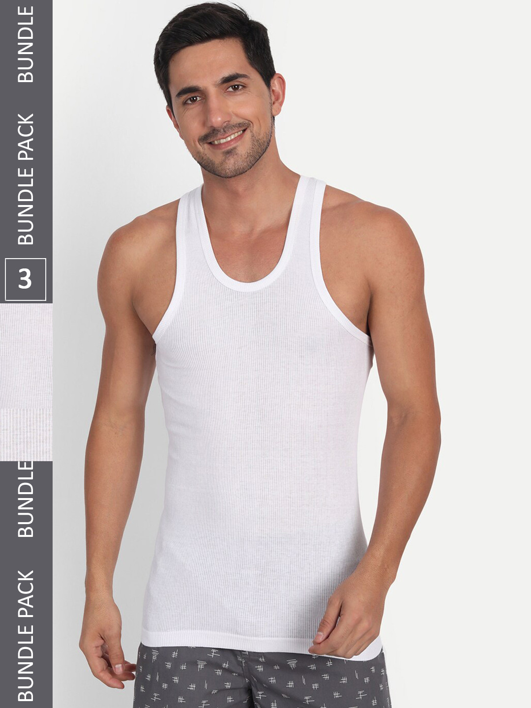T.T. Men Pack Of 3 Derby Basic Cotton Innerwear Vests