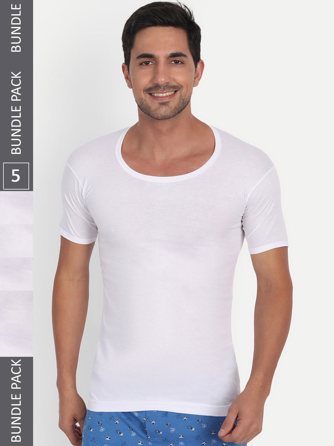 T.T. Softy Half Sleeve Pure Cotton Pack Of 5 Basic Innervests