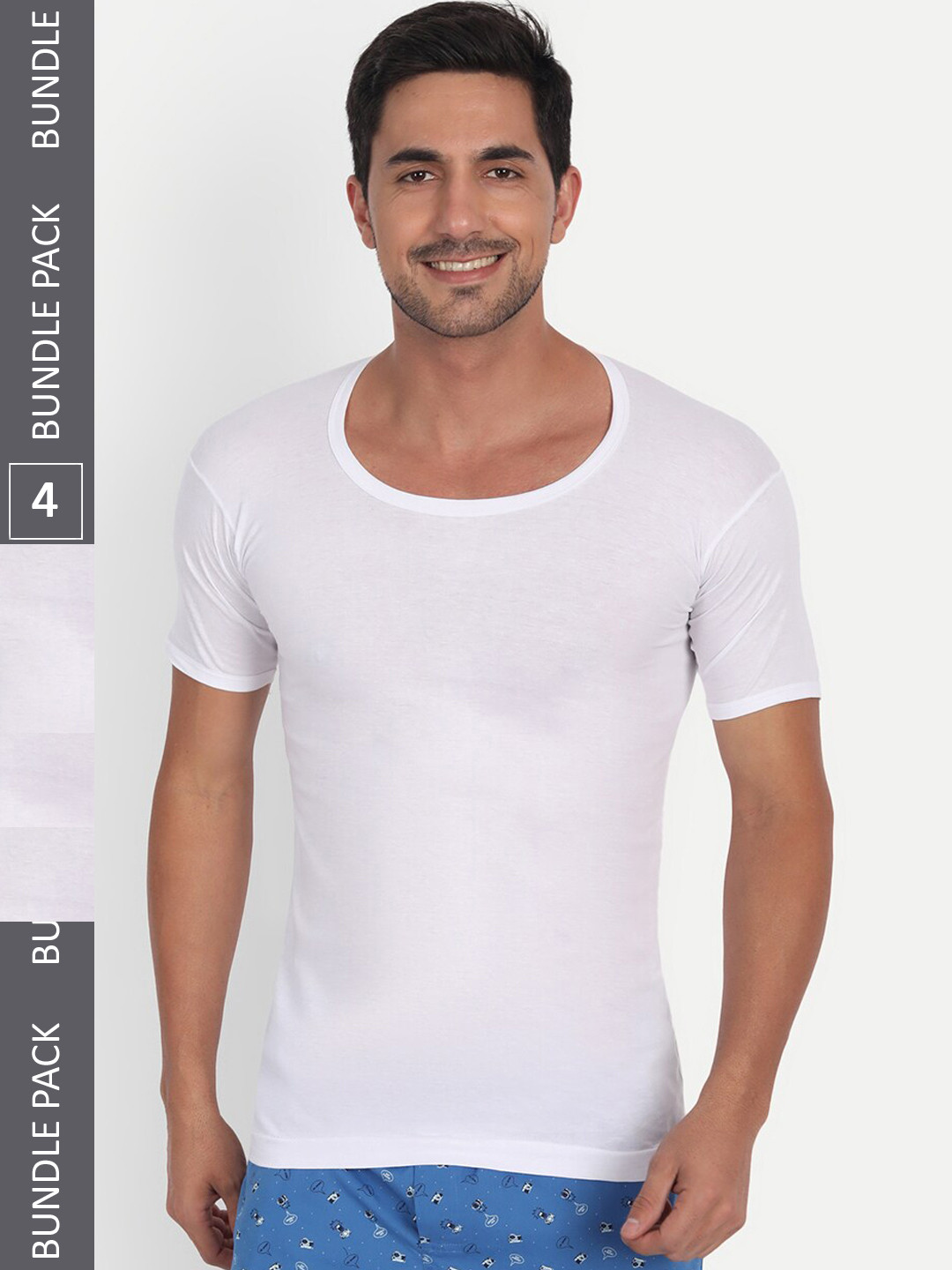 T.T. Men Pack Of 4 Softy Pure Cotton Half Sleeves Basic Innervests