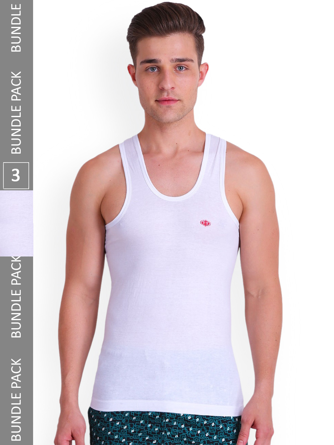 T.T. Titanic Pack Of 3 Round Neck Cotton Undershirt Vests