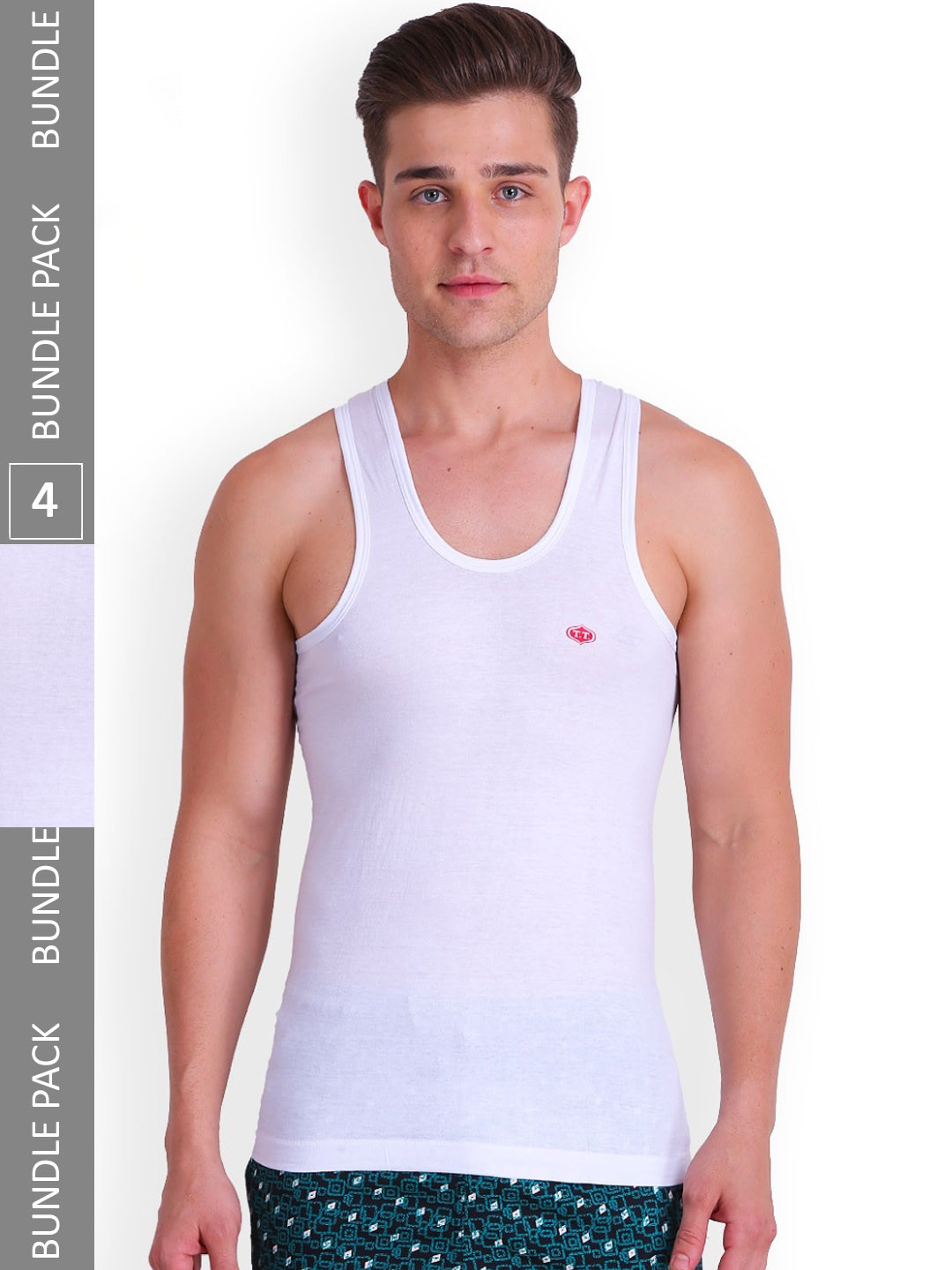 T.T. Pack Of 4 Titanic HalfSleev Pure Cotton Innerwear Vests