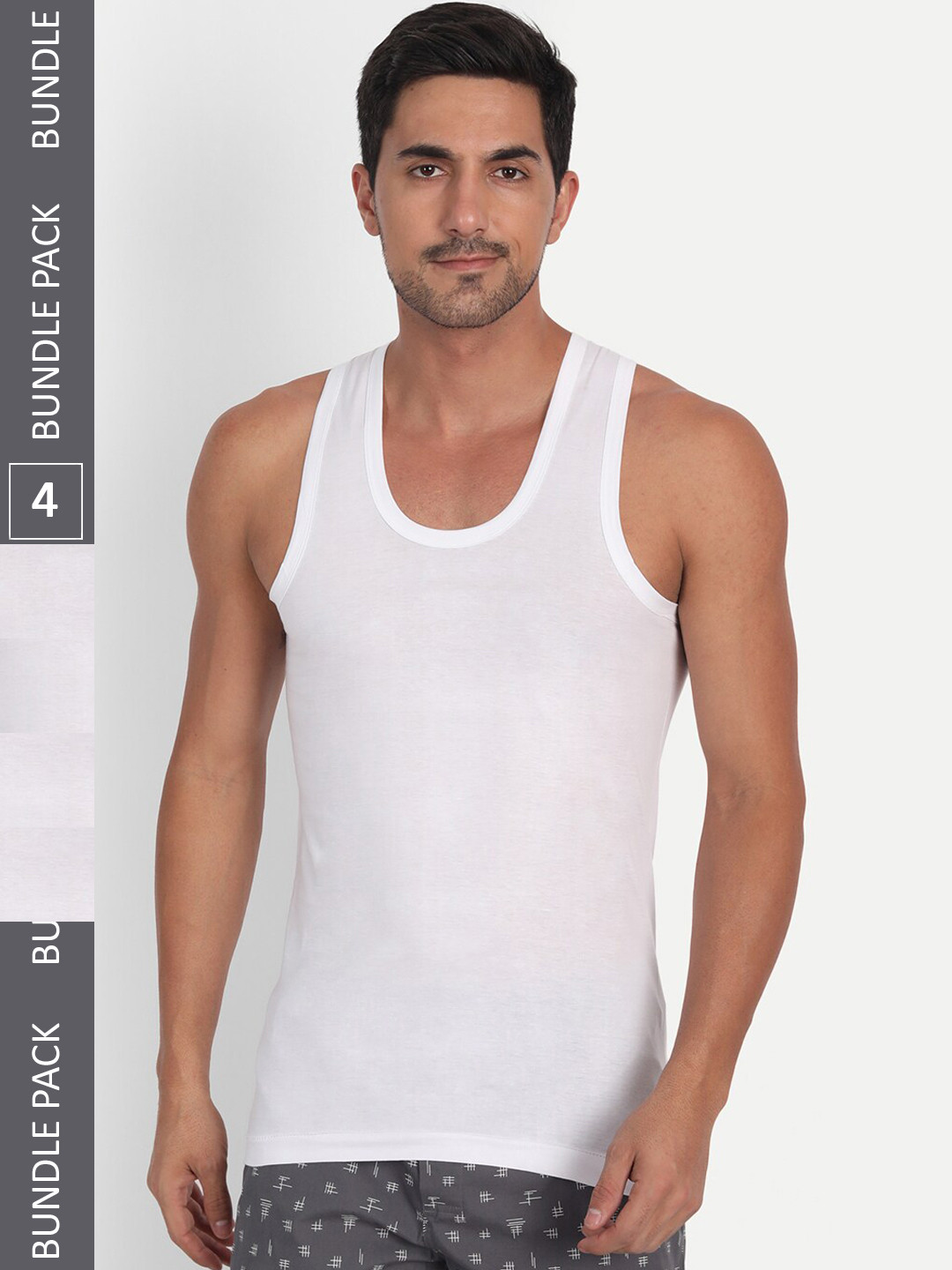 T.T. Softy Pure Cotton Pack Of 4 Sleeveless Undershirts- SOFTY_RN_PO4_WHT_100