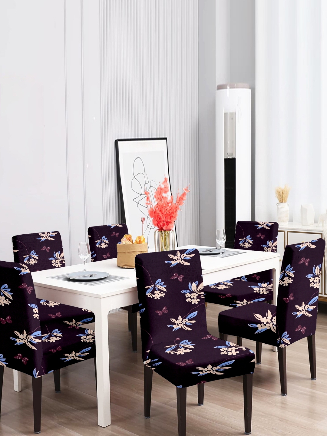Buy Cortina Black 6 Pieces Printed Dining Chair Covers Chair Cover for Unisex 22785908 Myntra