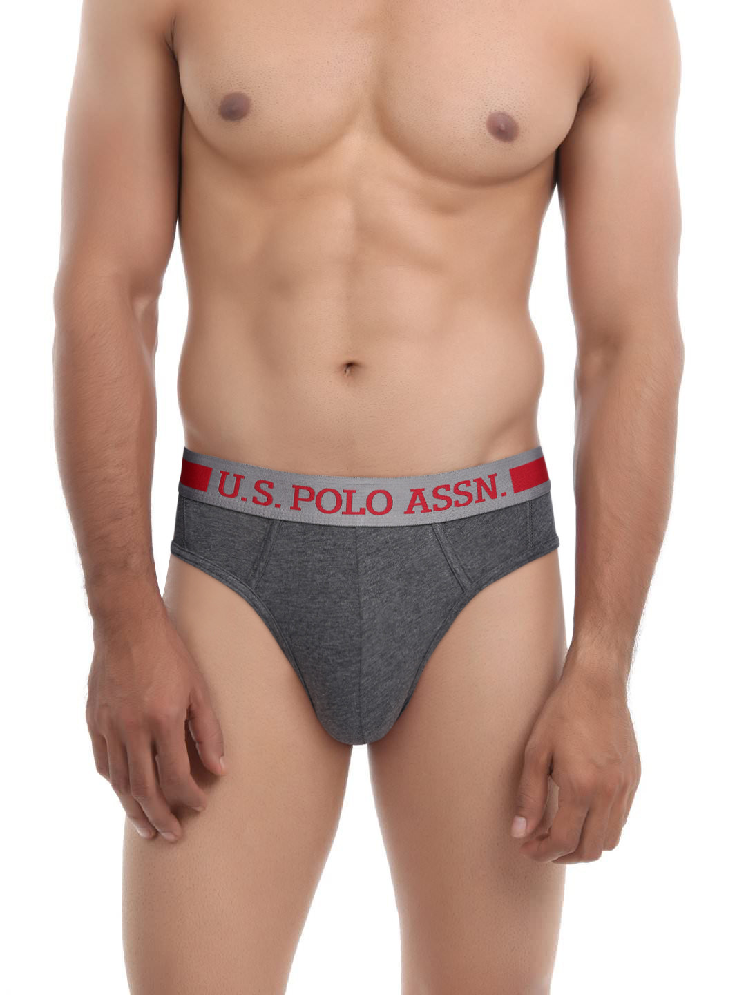 U.S. Polo Assn. Men Charcoal Grey Sport Hip Briefs I100-031-PL
