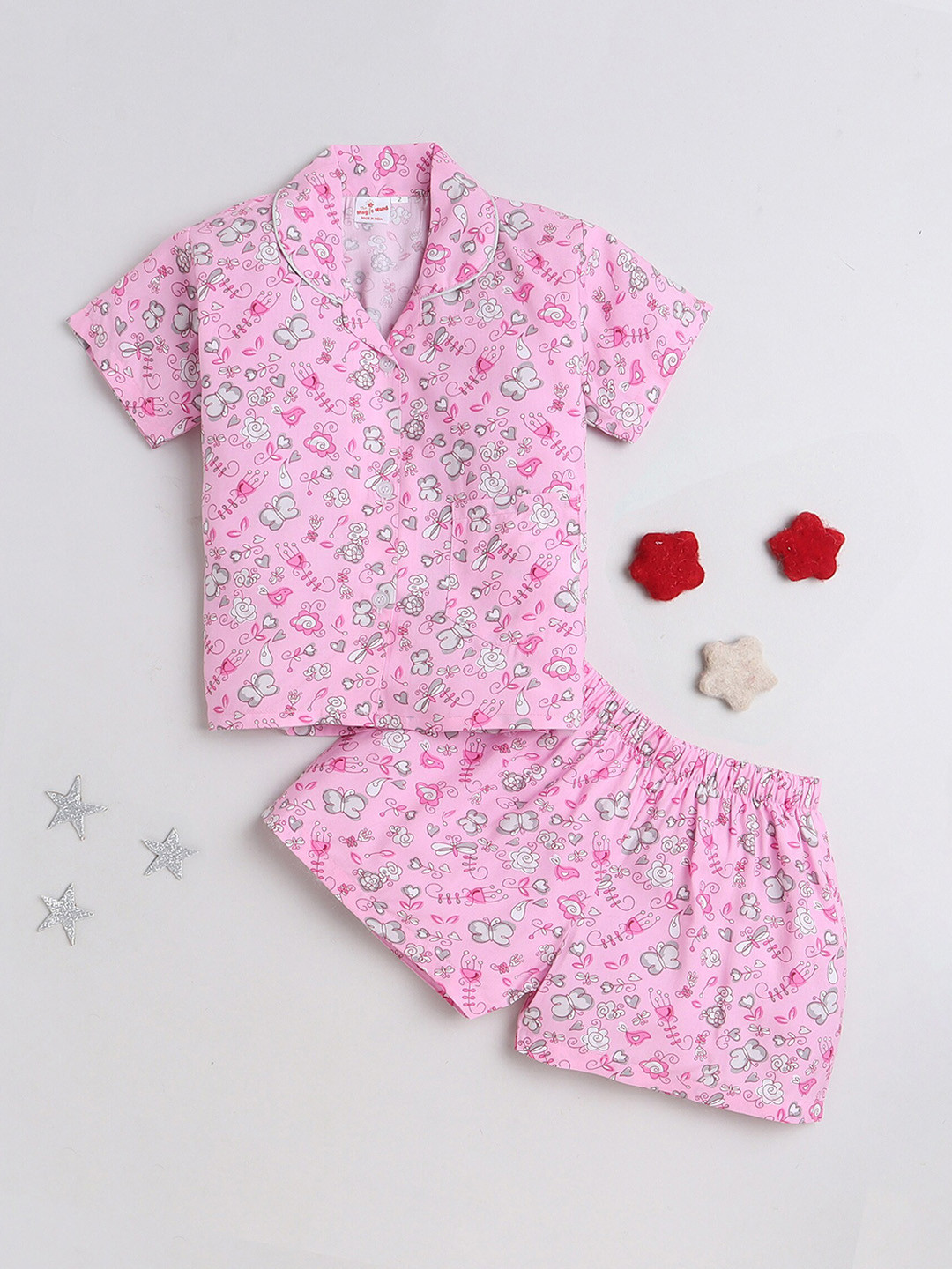 The Magic Wand Kids Conversational Printed Pure Cotton Night Suit