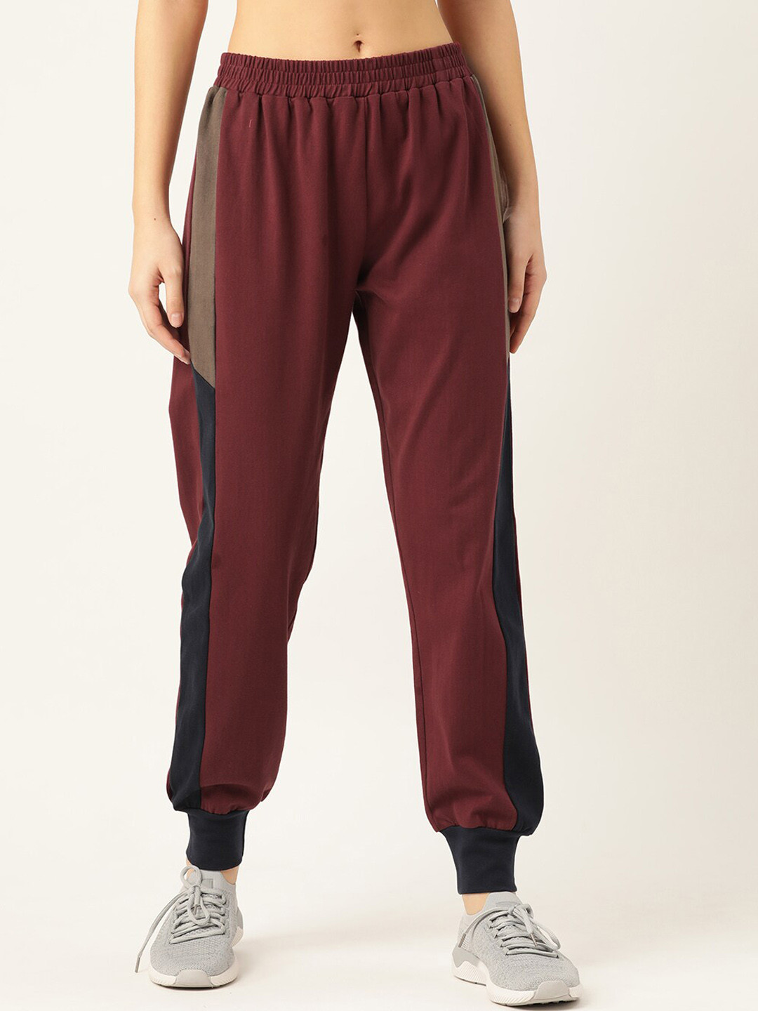 Laabha Women Mid-Rise Colourblocked Training & Gym Joggers
