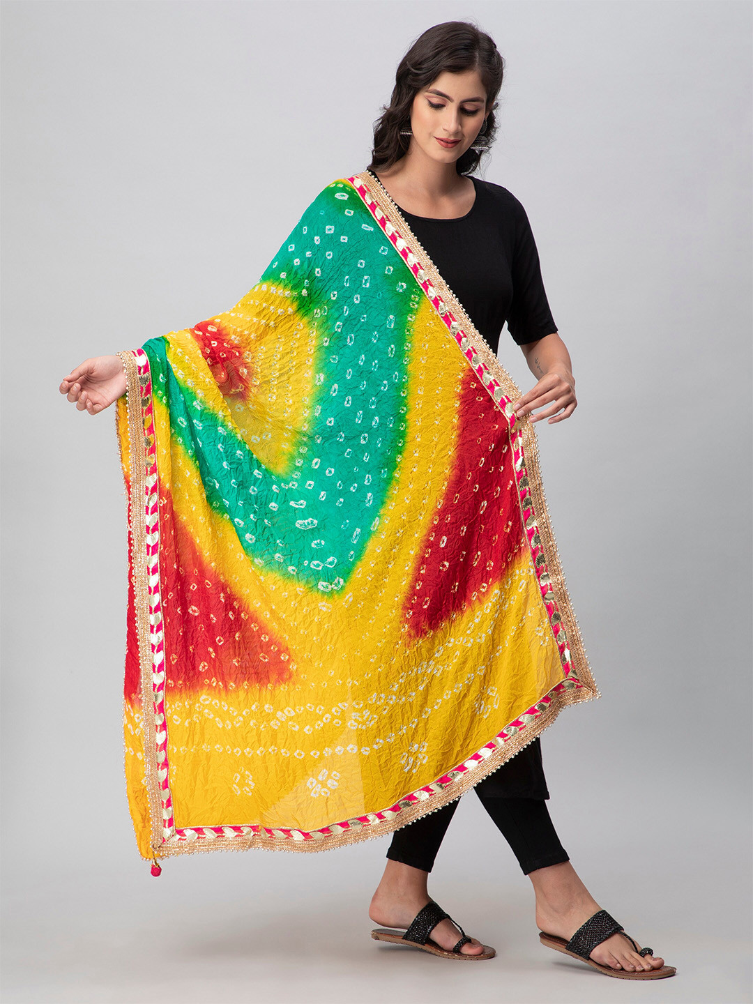 Aditi Wasan Bandhani Printed Embellished Dupatta