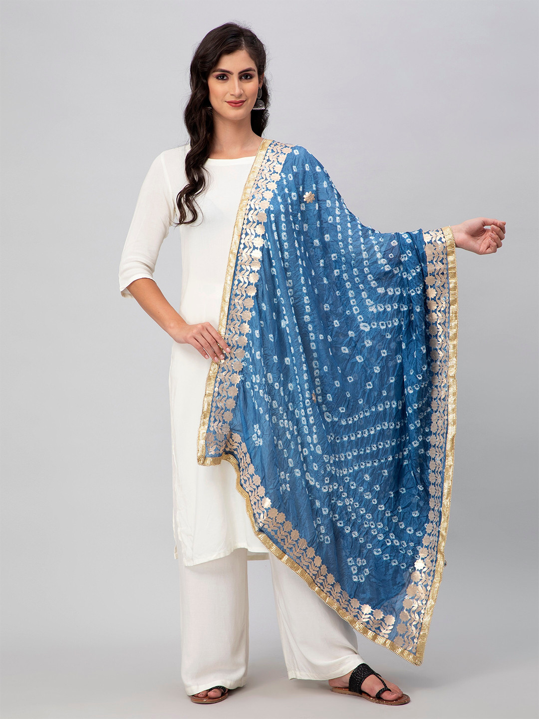 Aditi Wasan Bandhani Printed Embellished Dupatta