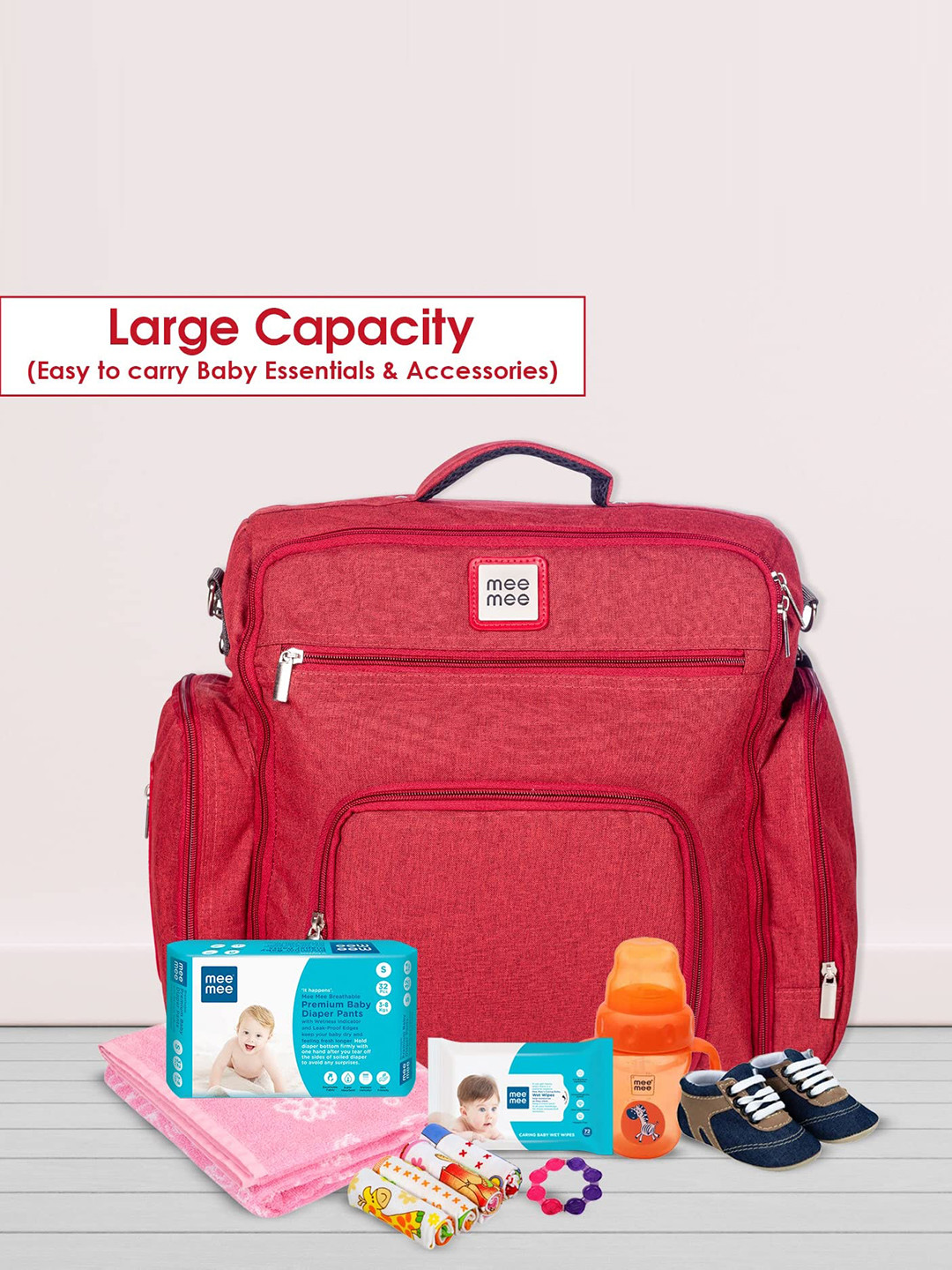 MeeMee Multi-Function Lightweight Fabric Diaper Backpack