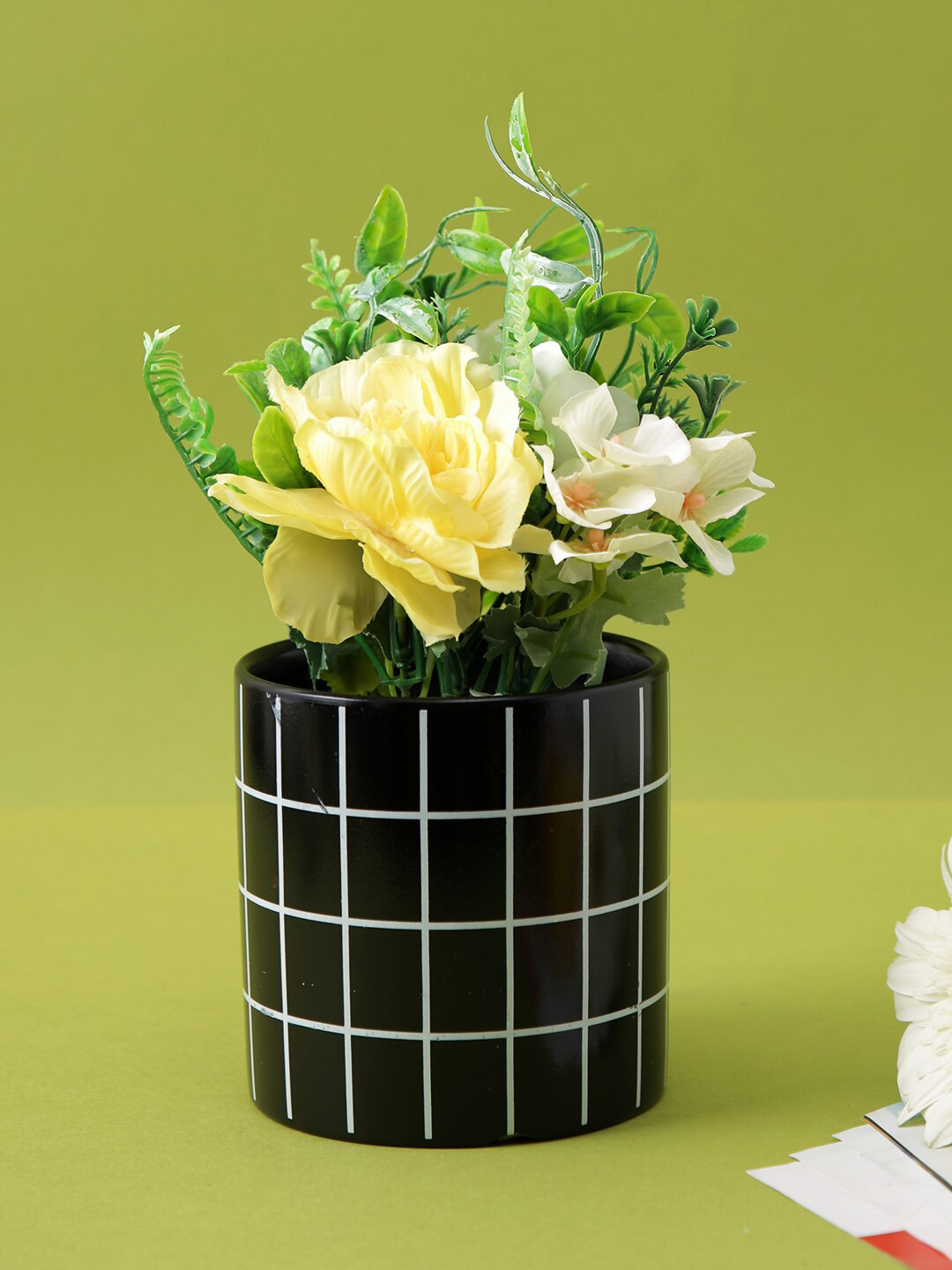 TAYHAA Black & White Patterned Ceramic Planter