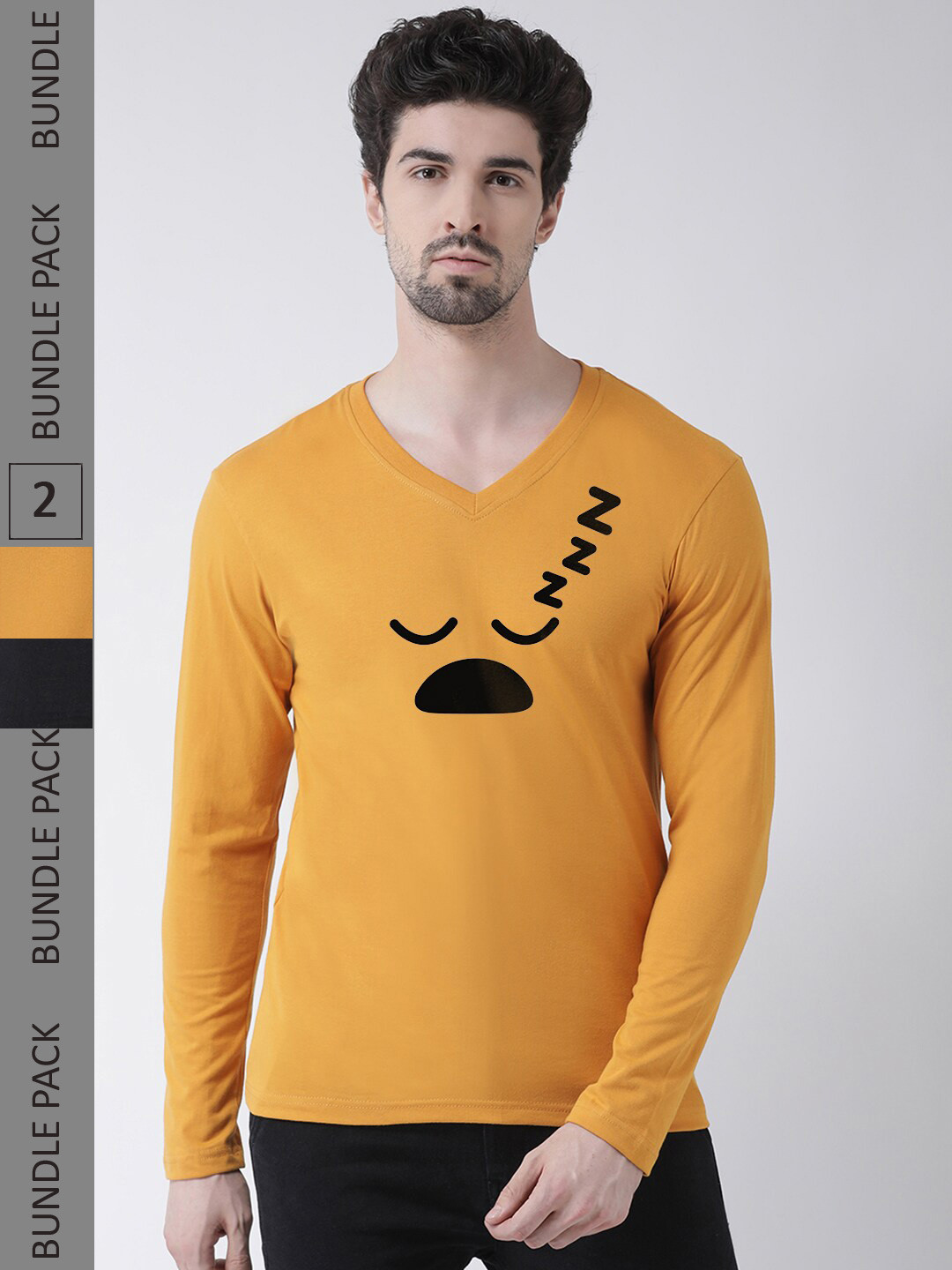 Friskers Pack Of 2 Typography Printed Long Sleeve Pure Cotton T-shirts