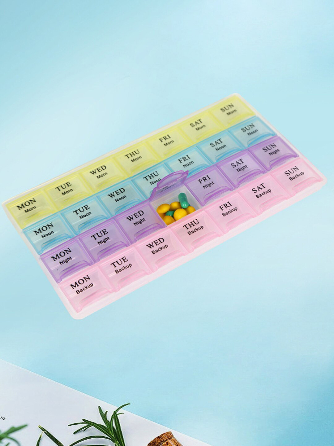 YouBella Pink & Purple Printed Portable Medicine Pill Reminder Organiser