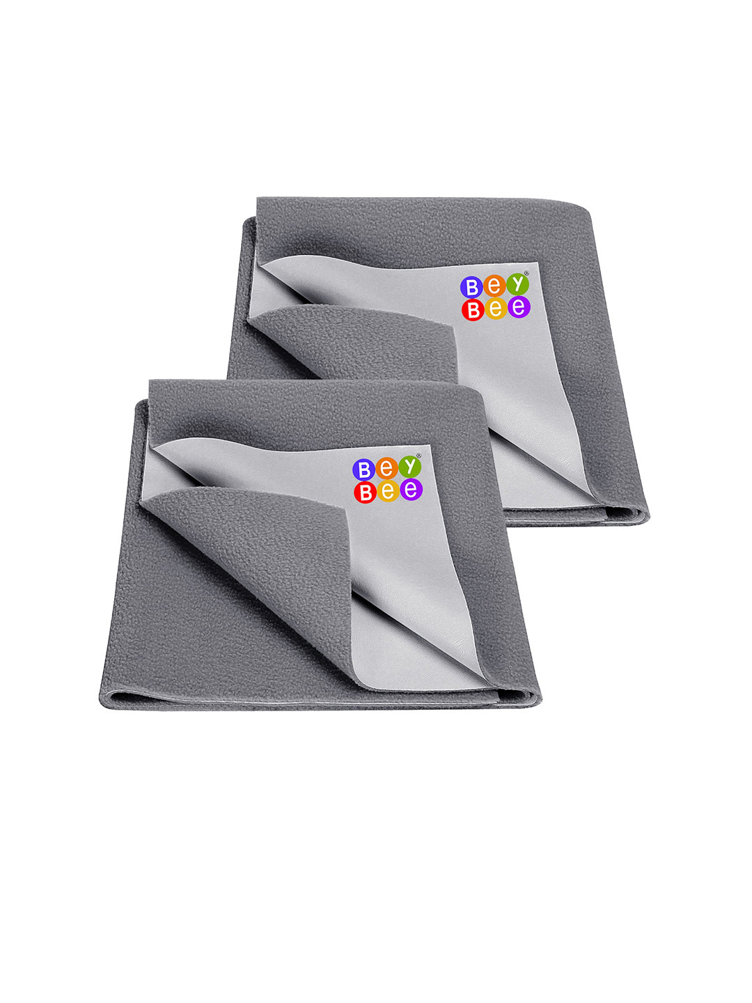 BeyBee Kids 2-Pieces Grey Cotton Kids Mattress Protector