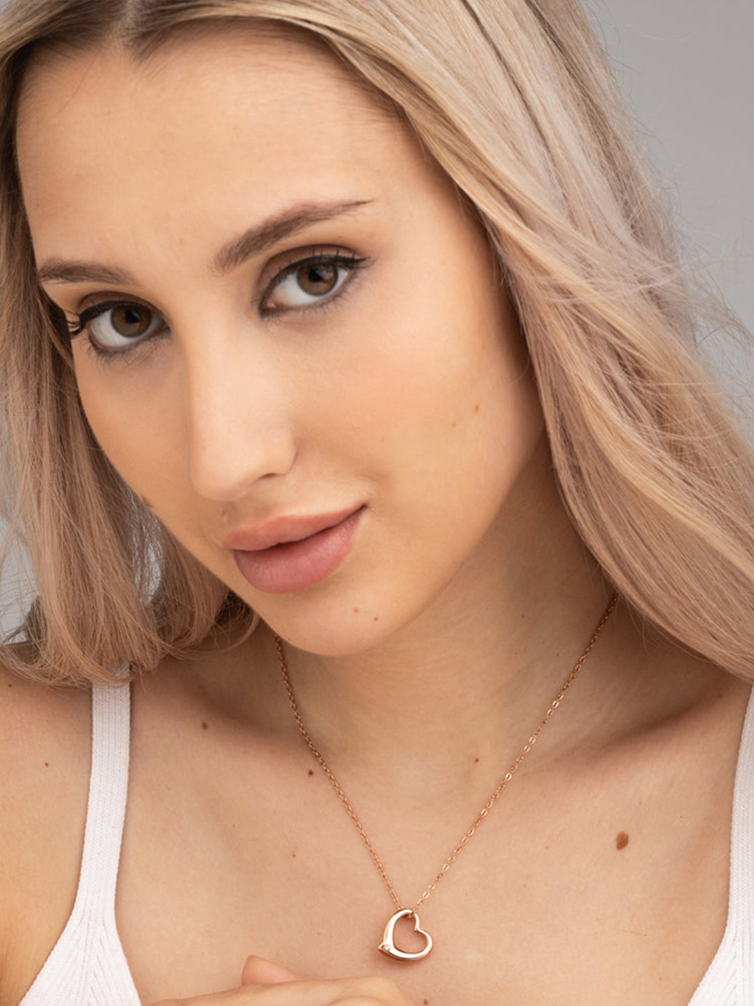 PALMONAS Heart Outline Gold-Plated Chain