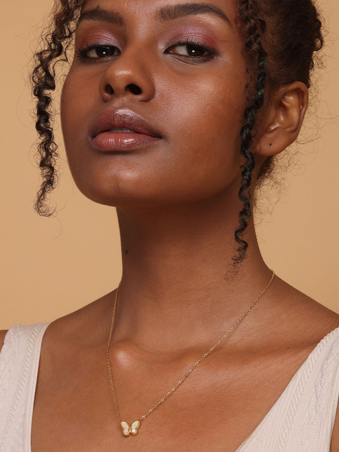 PALMONAS 18 KT Gold-Plated Little Butterfly Necklace