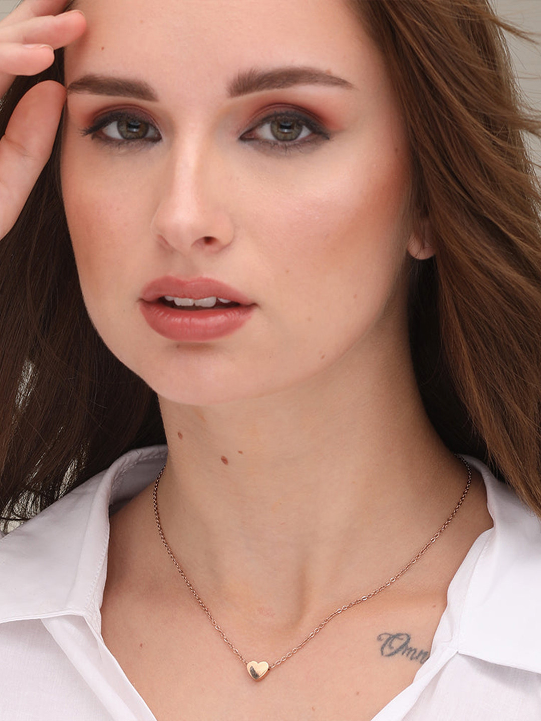 PALMONAS 18 KT Rose Gold-Plated Paris Heart Necklace