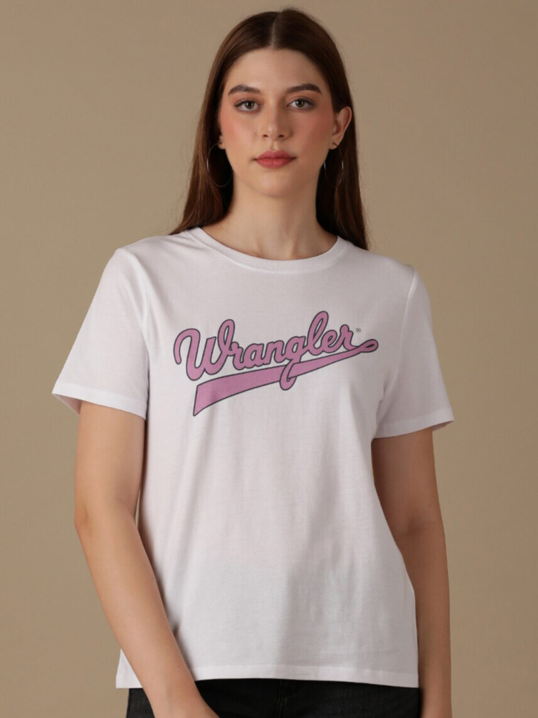 Wrangler Typography Printed Round Neck Cotton T-shirt