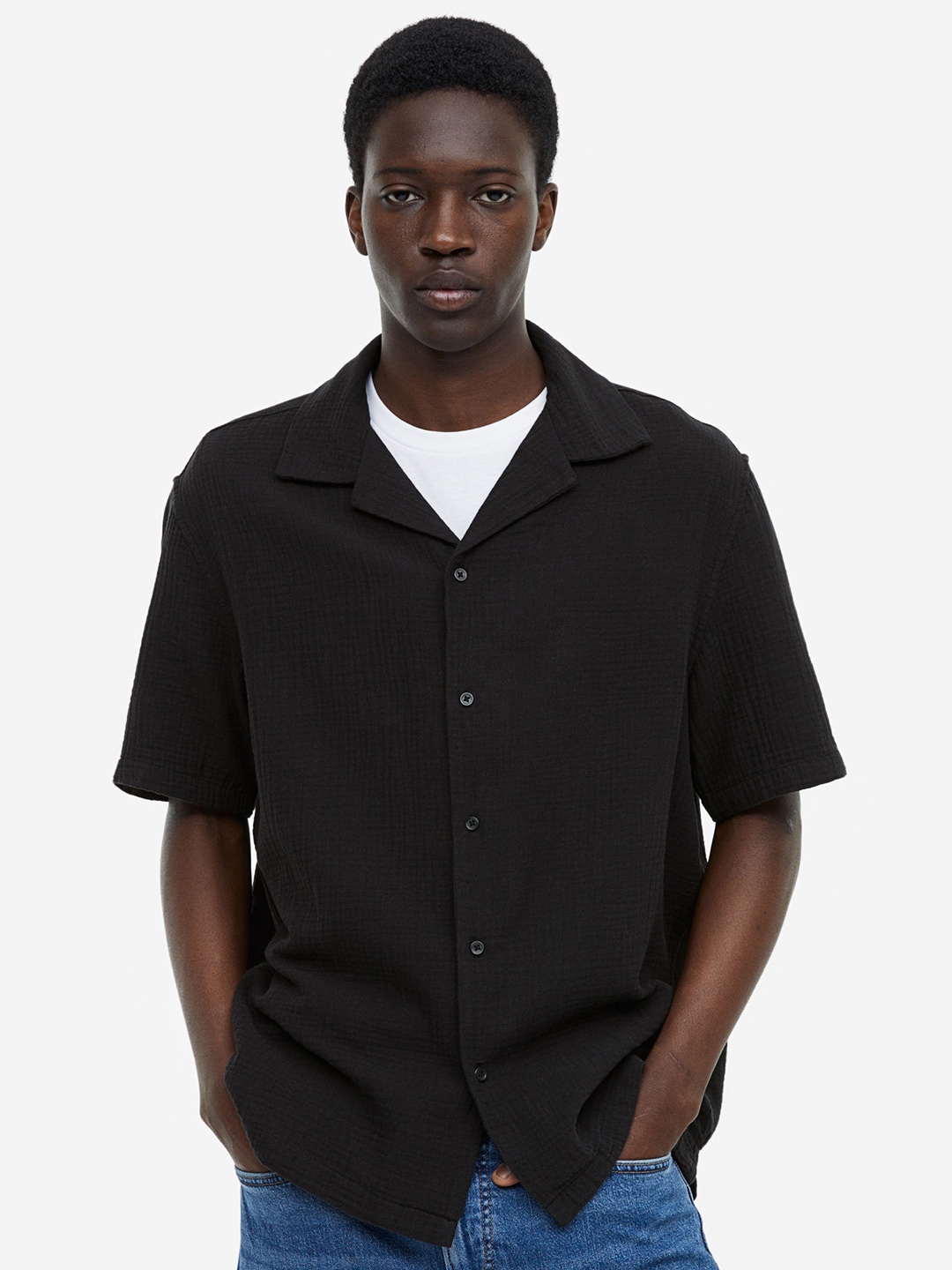 Cuban collar shirt h&m cheap