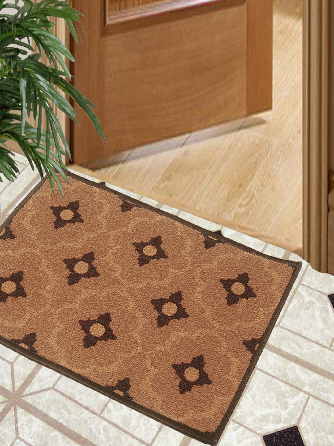 BIANCA Brown Splender Anti-skid Woven Design Doormat