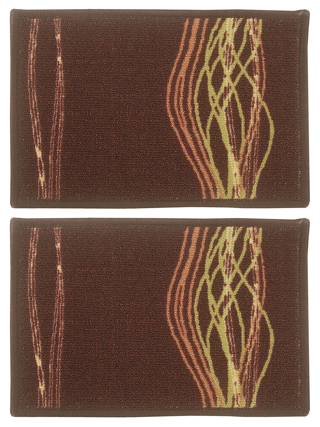 BIANCA Set of 2 Brown Splender Woven Design Anti-skid Doormats