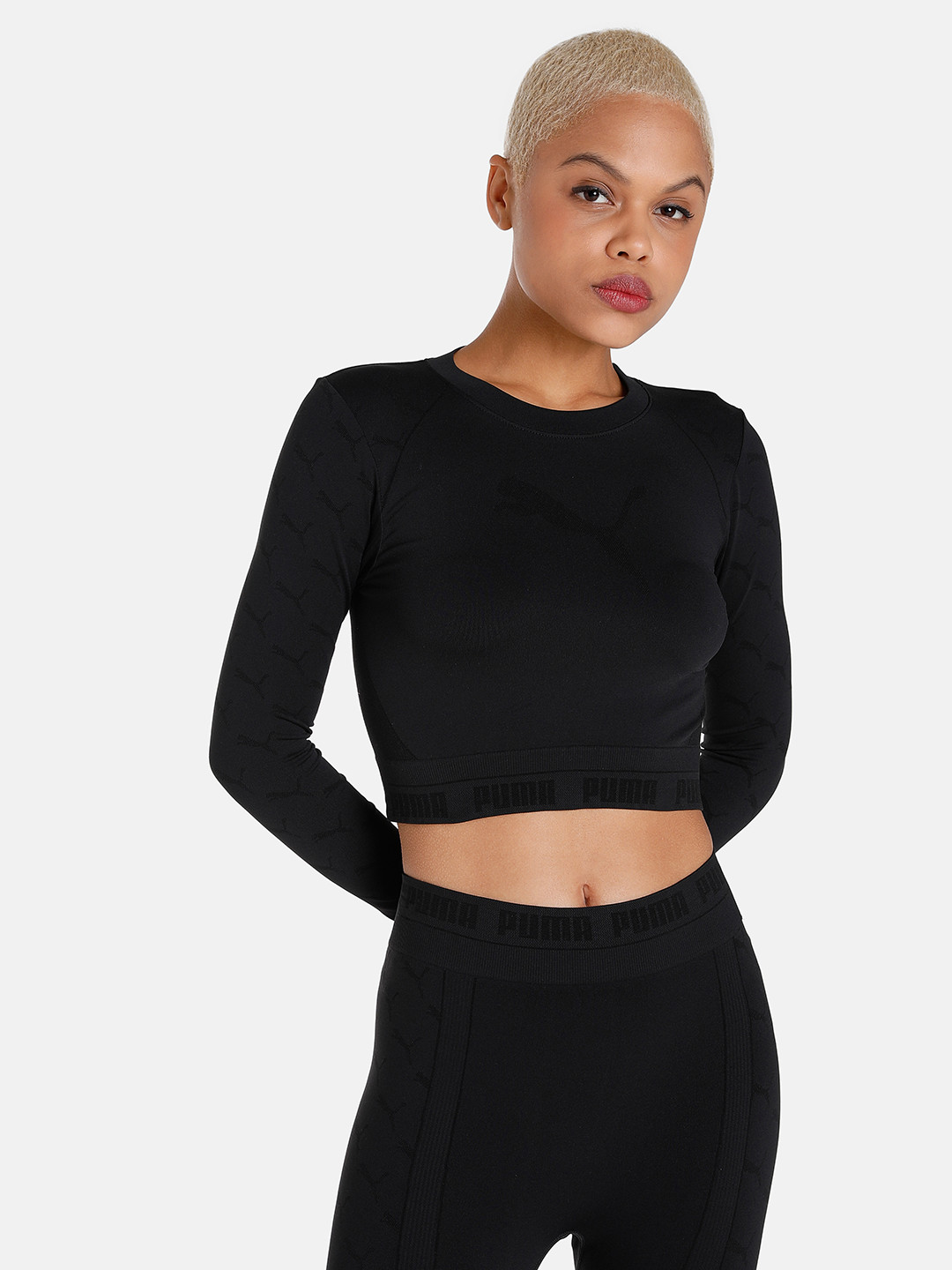 Puma EVOKNIT Long Sleeves Slim Fit Outdoor Crop T-shirt