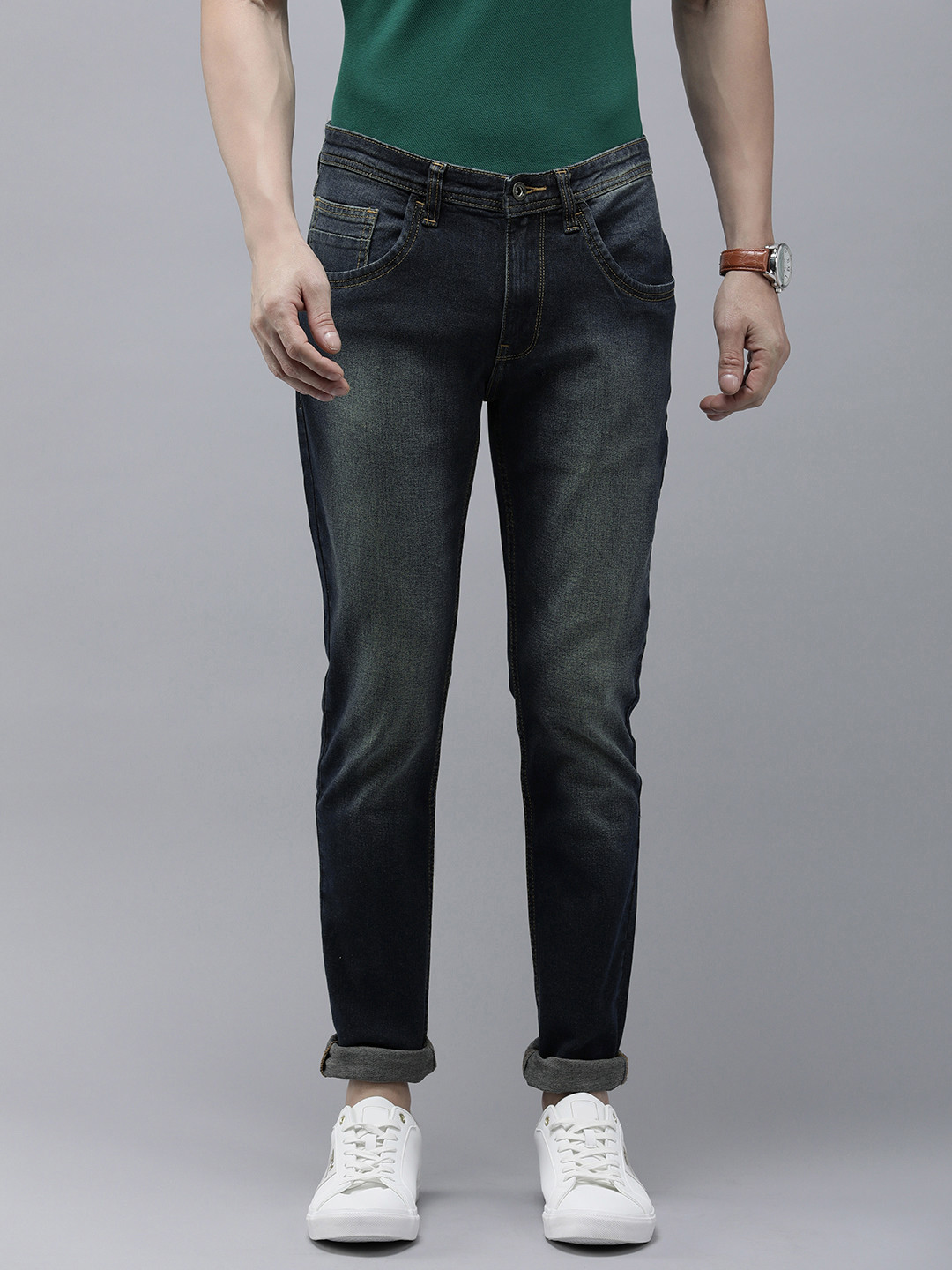 VAN HEUSEN DENIM LABS Men Super Skinny Fit Heavy Fade Stretchable Jeans