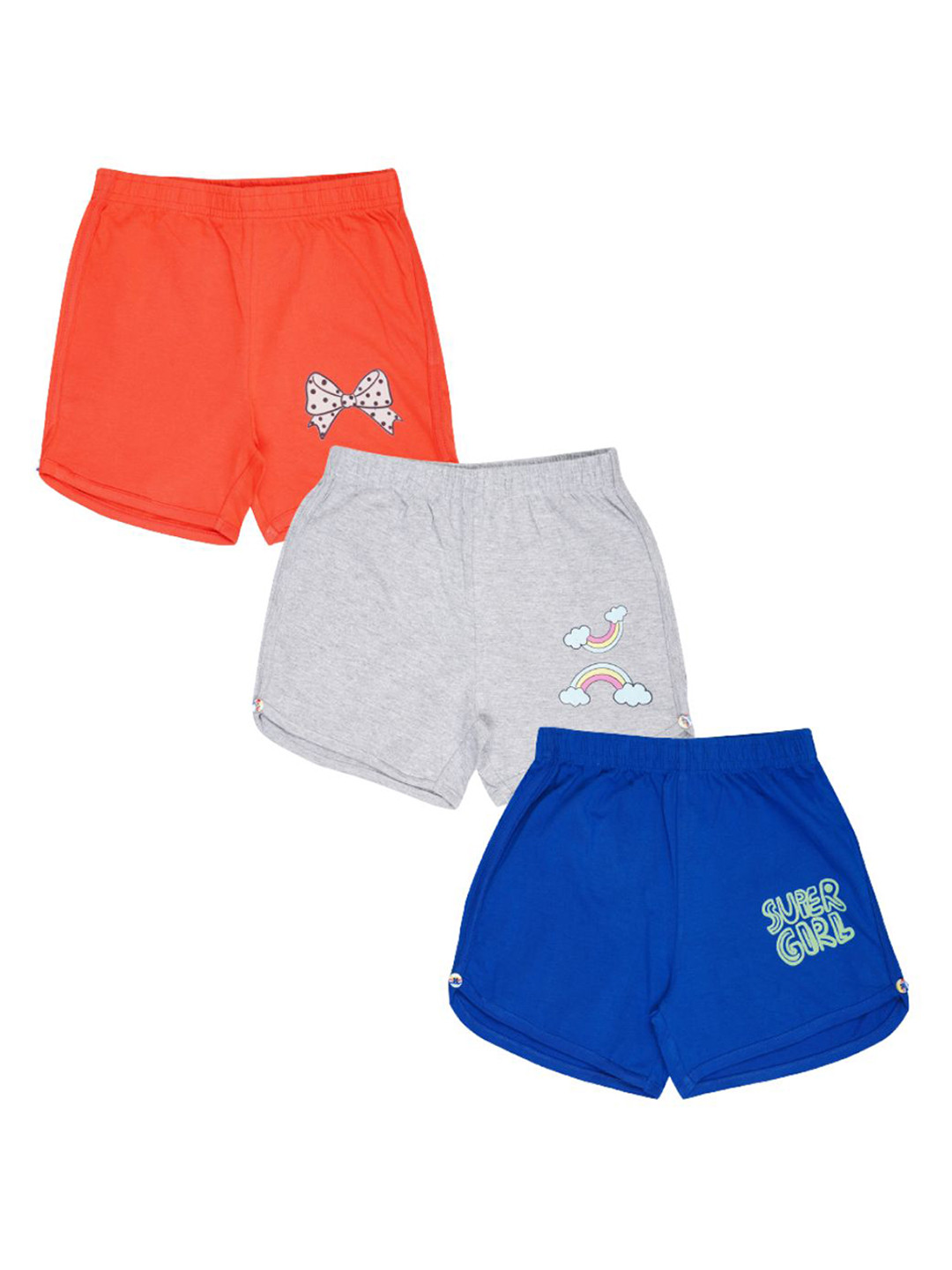 Luke & Lilly Girls Pack Of 3 Mid-Rise Regular Cotton Shorts