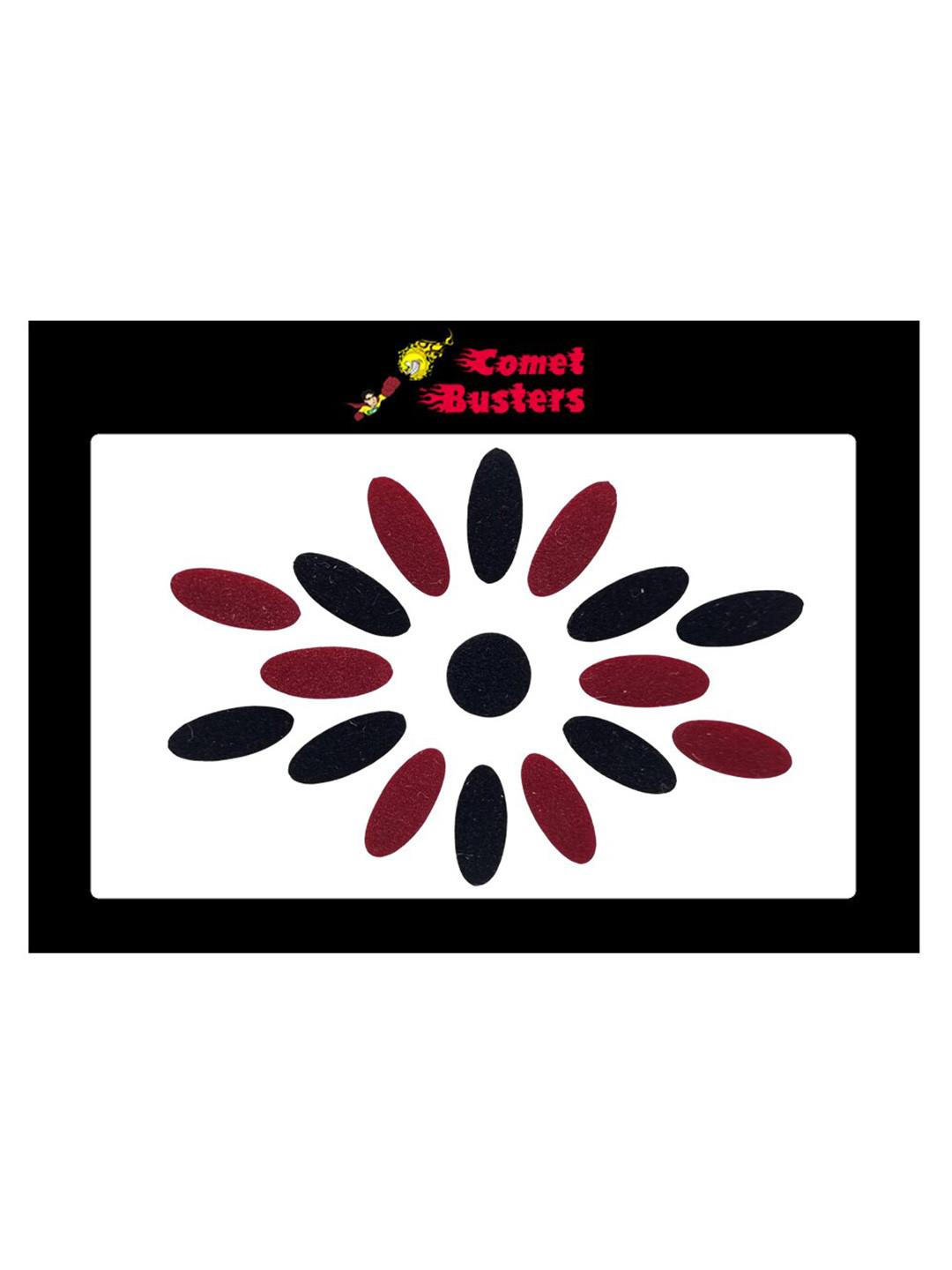Comet Busters 17 Pcs Reusable Traditional Bindis - Black & Maroon