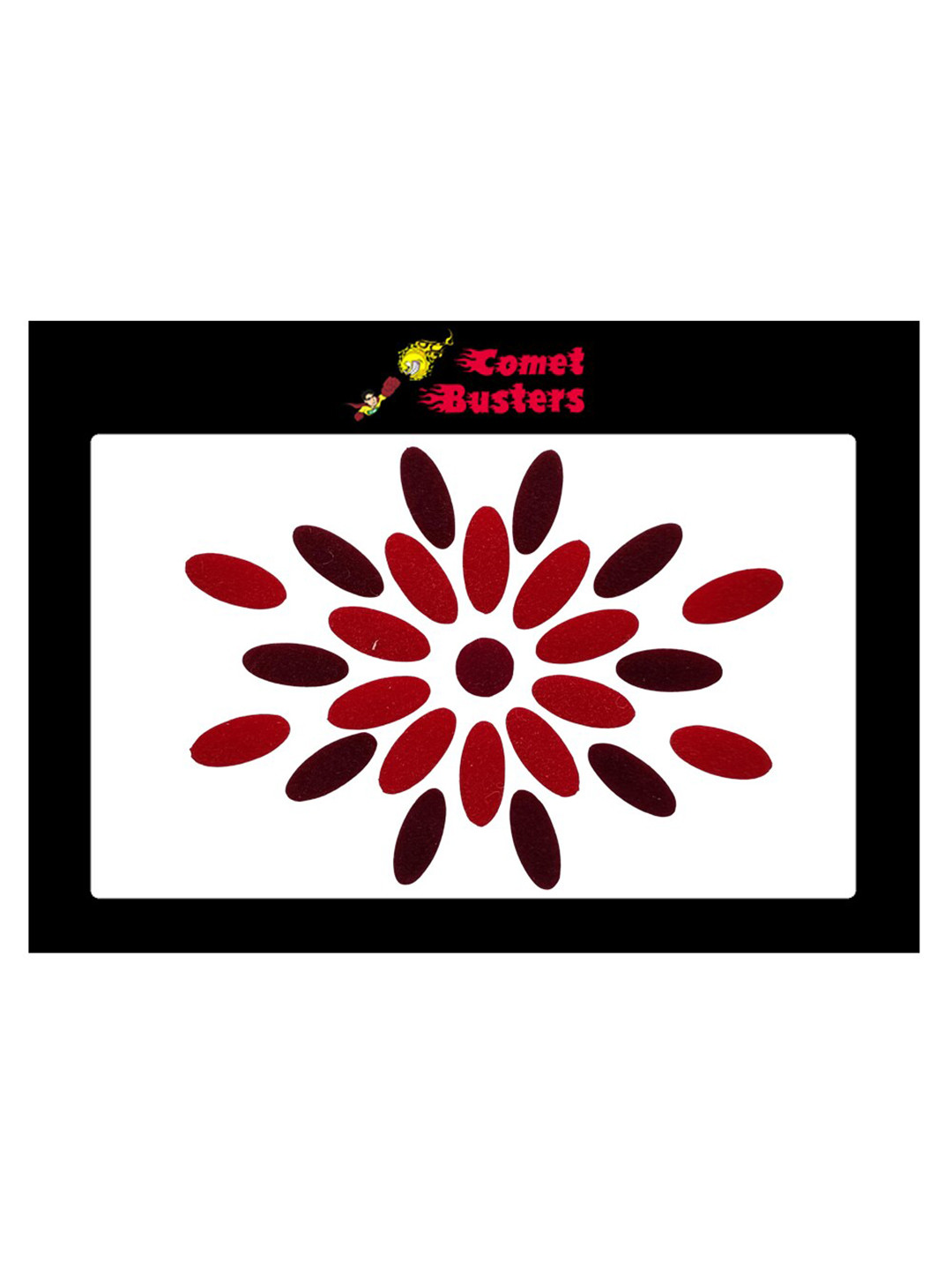 Comet Busters 25 Pcs Traditional Reusable Bindis - Maroon & Red