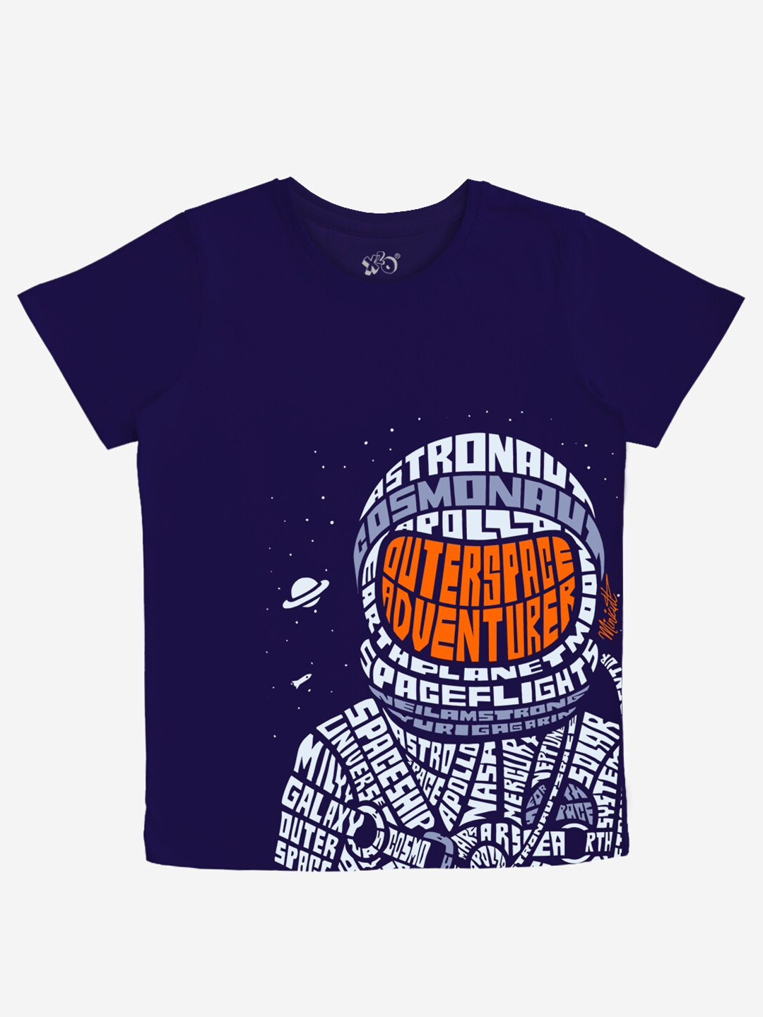 x2o Boys Typography Printed Cotton T-shirt