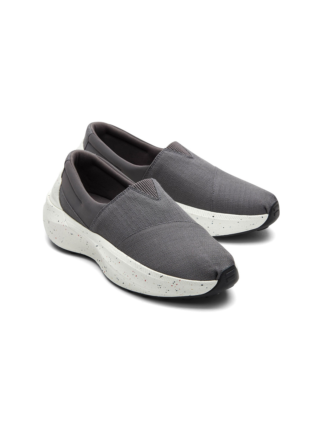 TOMS Women Charcoal Grey Contrast Sole Slip-On Sneakers