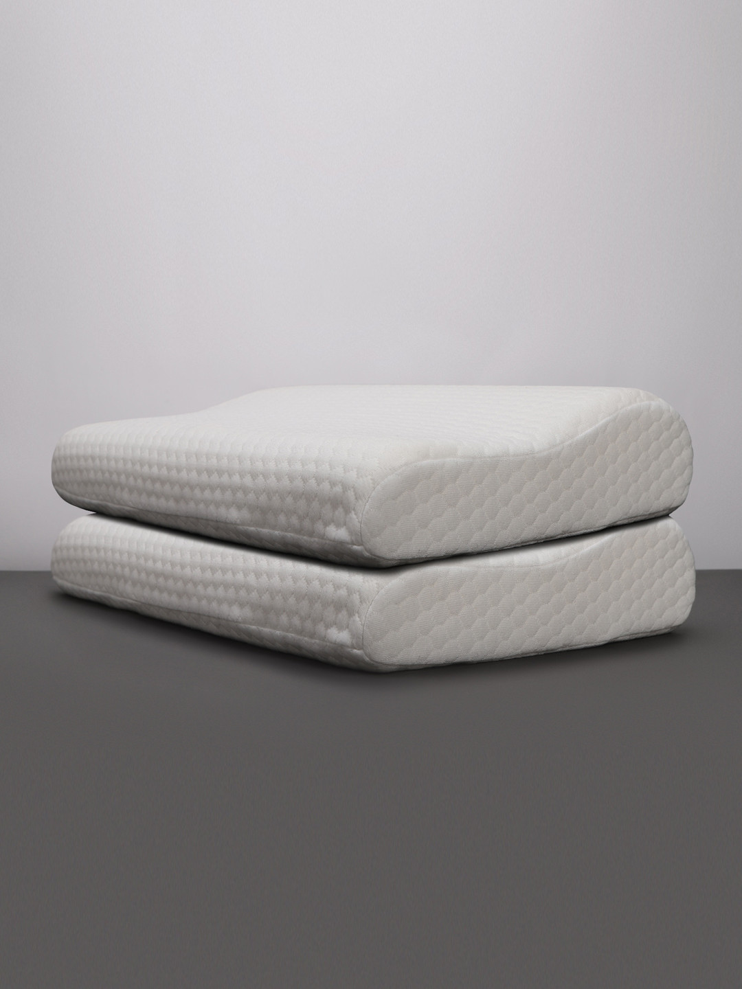 LA VERNE Cooling Gel White Solid Polycotton Cooling Set of 2 Medium Memory Foam Sleep Pillow-68 x 43 cm