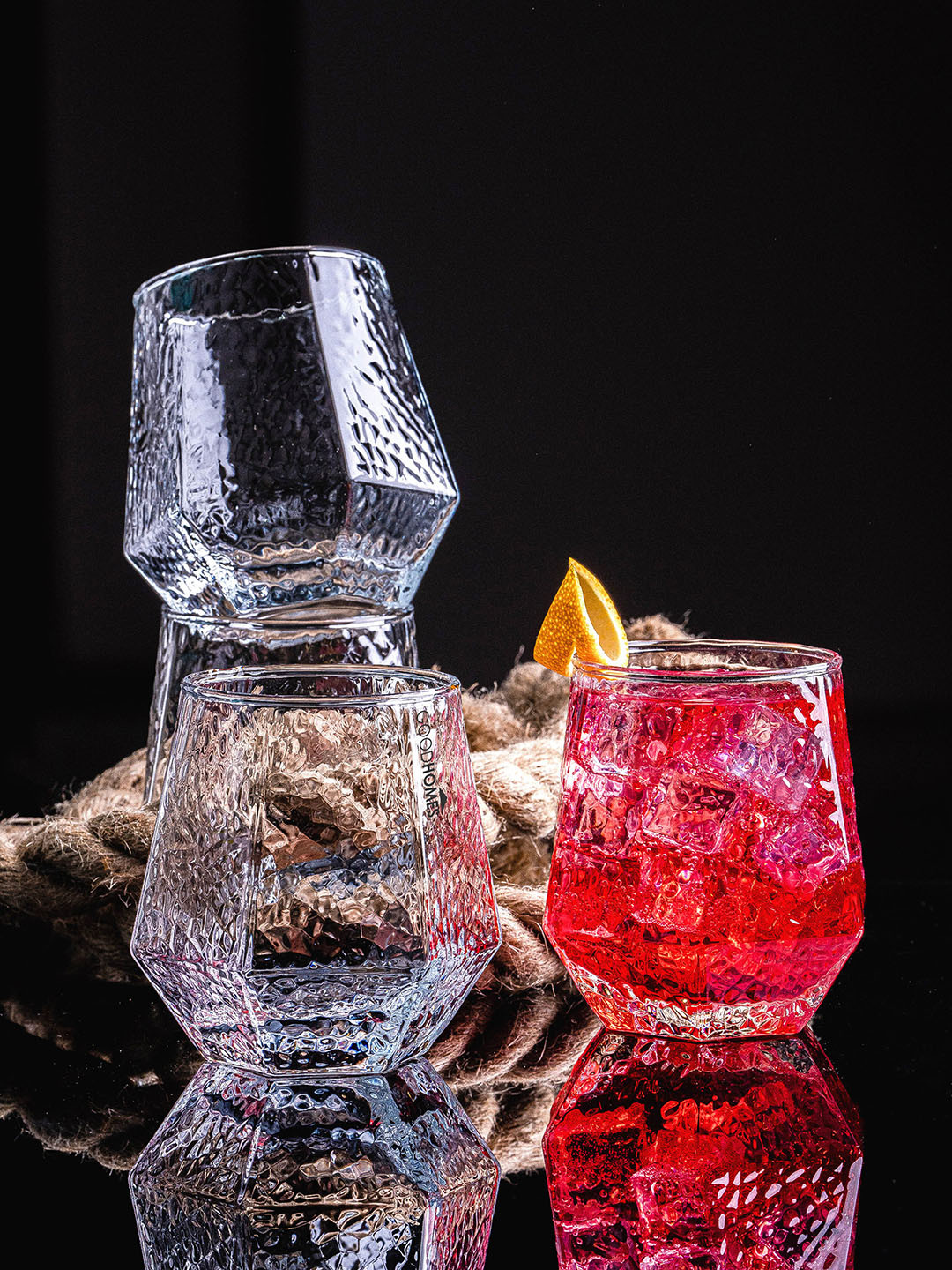 GOODHOMES Transparent 6 Pieces Water Glass Tumblers 310 ml Each