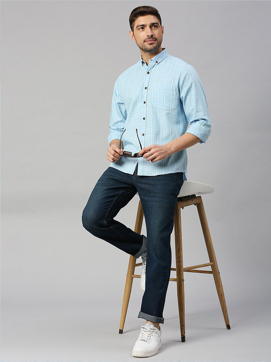 Mast & Harbour Classic Slim Fit Buffalo Checked Cotton Casual Shirt